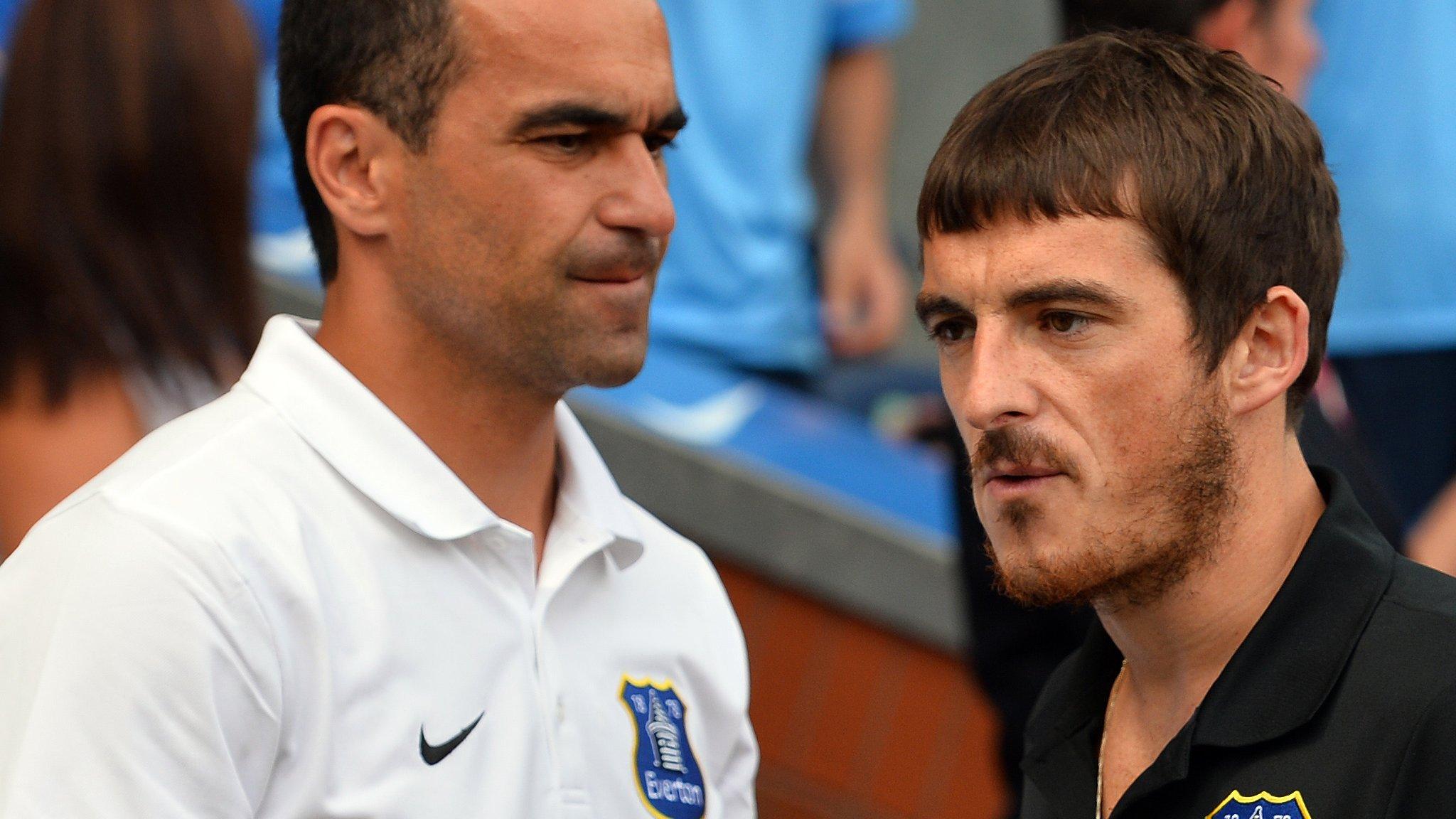 Roberto Martinez and Leighton Baines