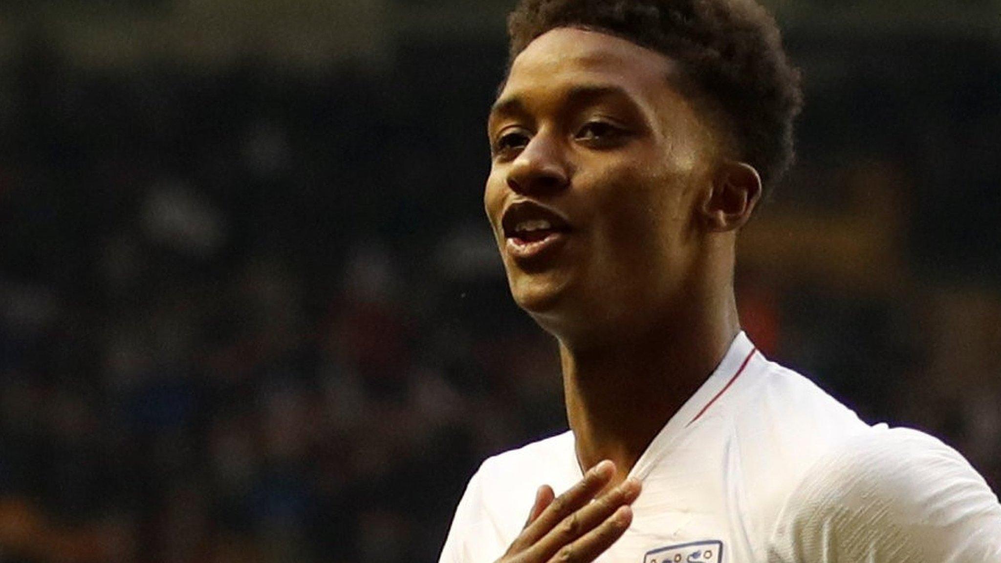 Demarai Gray celebrates England opener