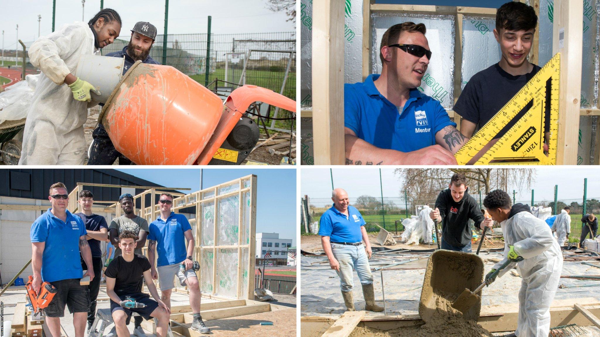 Scenes of the Volunteer It Yourself work at Croydon Football Club