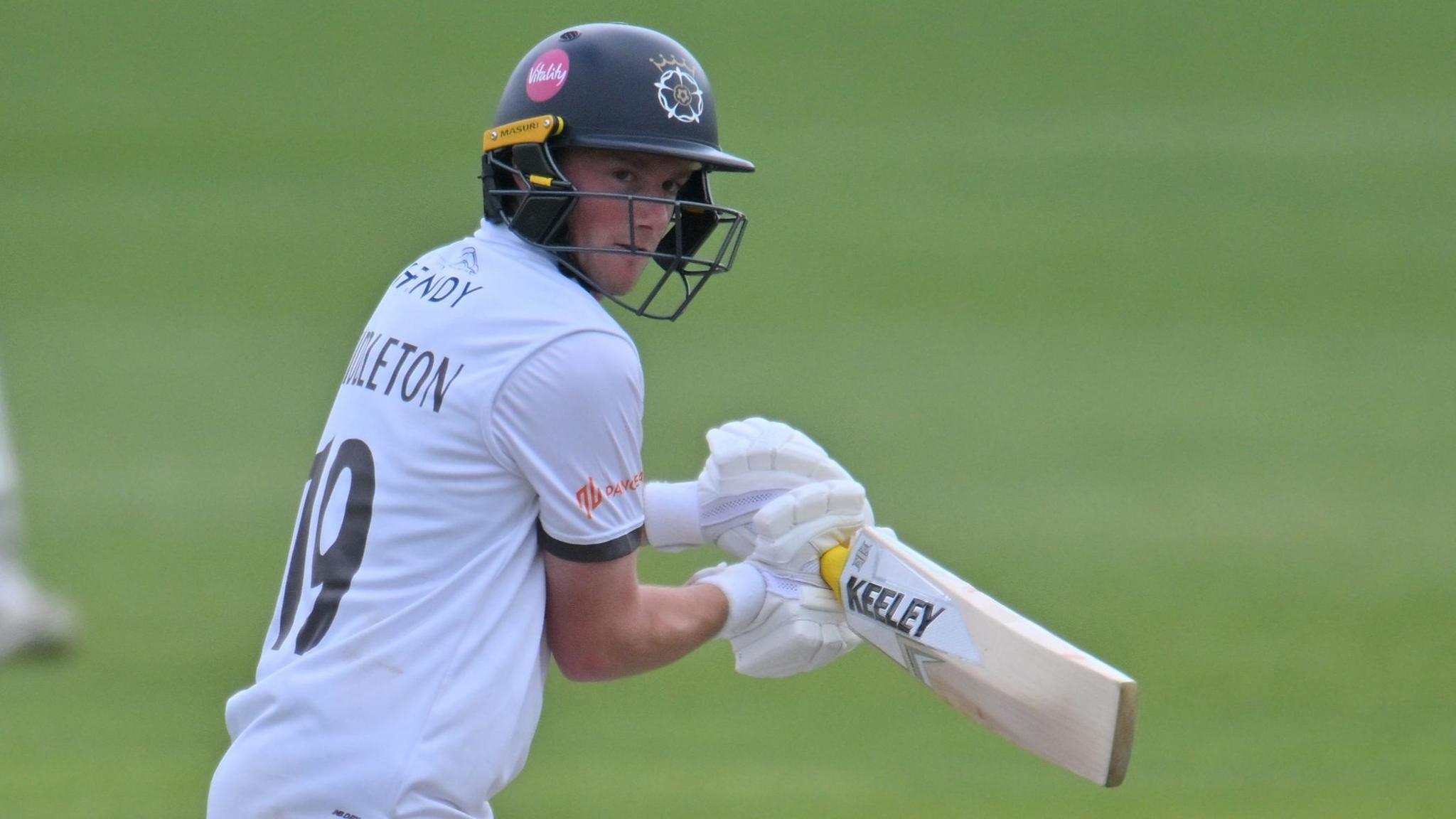 Hampshire batter Fletcha Middleton plays a shot