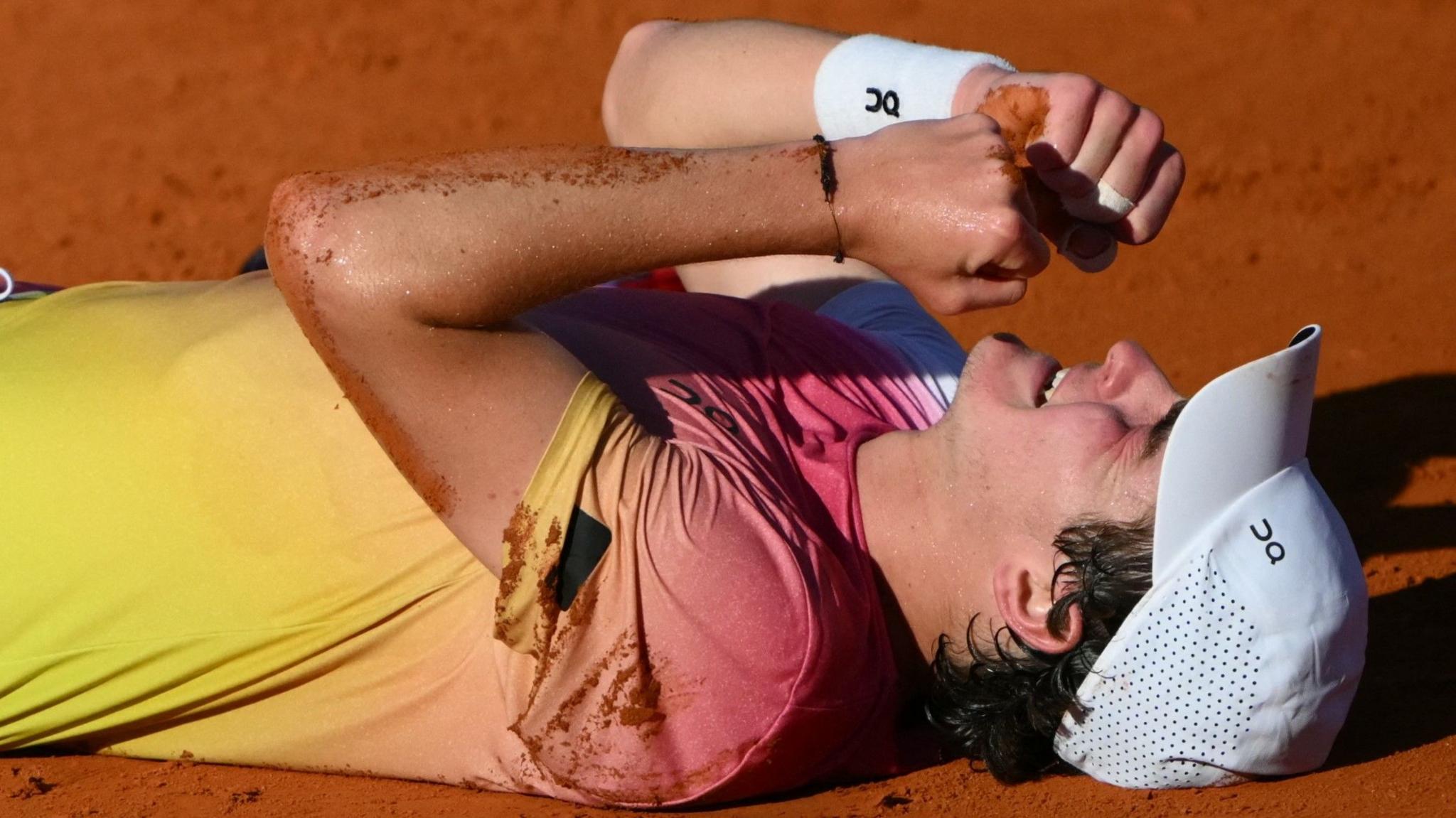 Joao Fonseca celebrates his victory at the Argentina Open