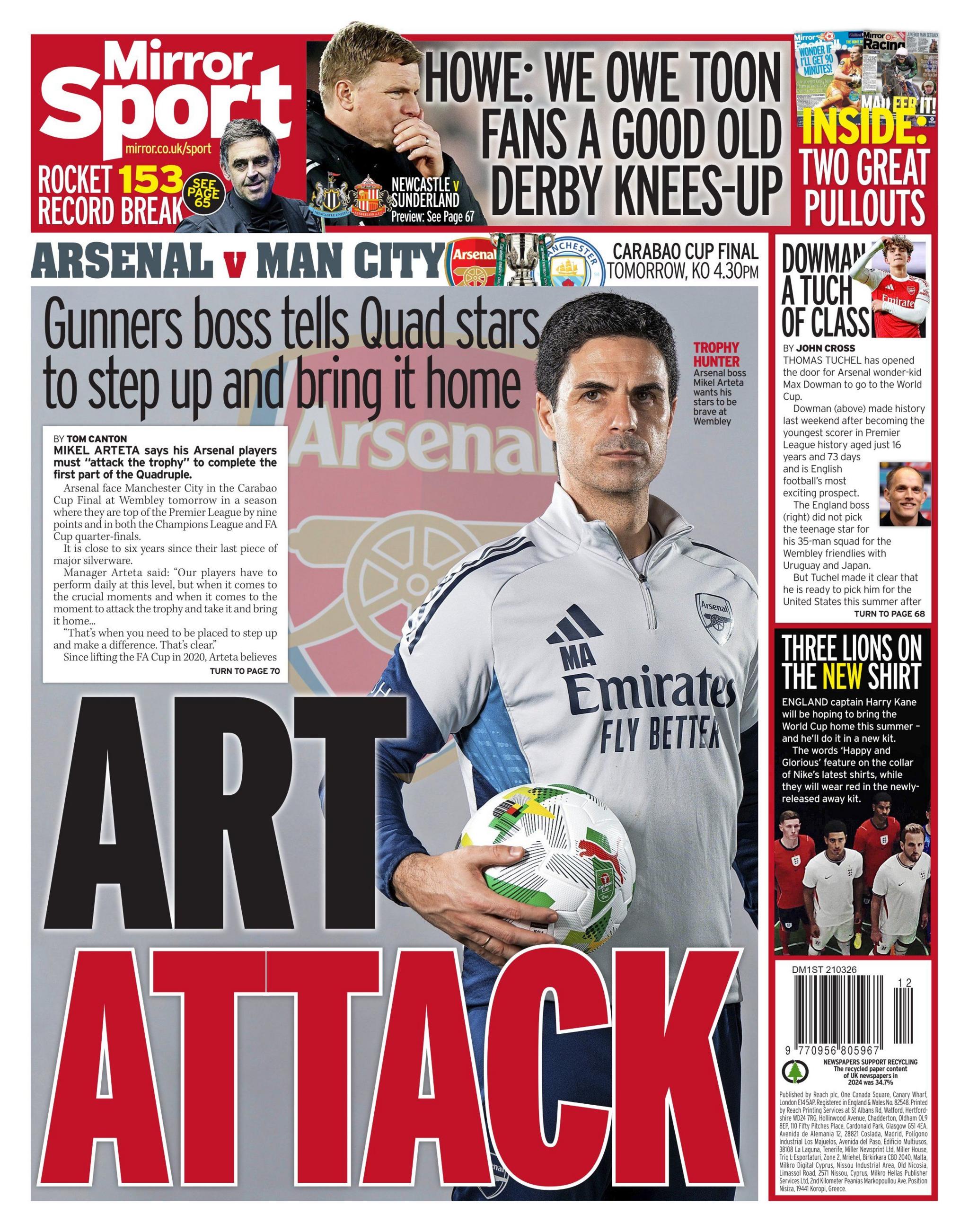 Daily Mirror back page