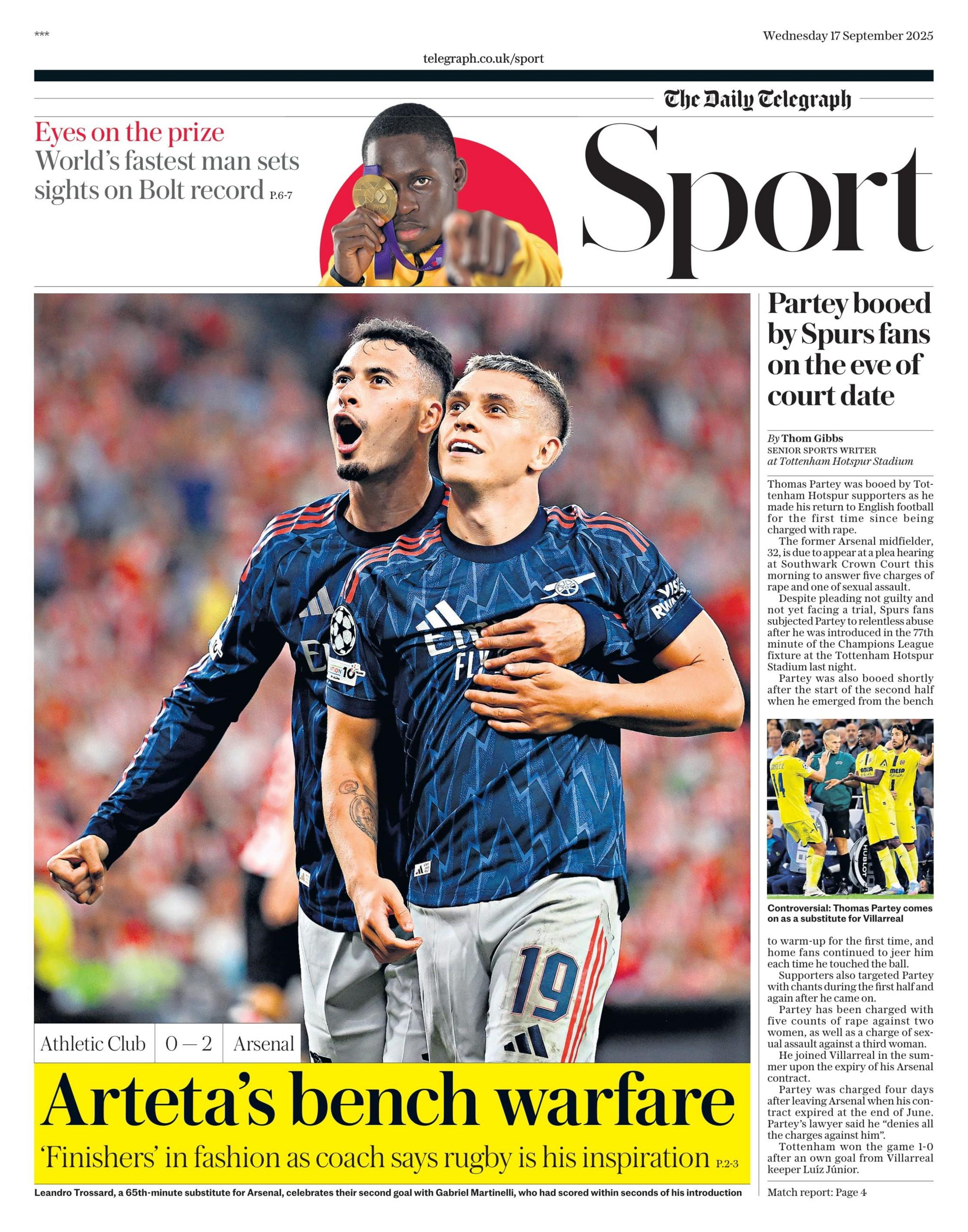 Daily Telegraph sports section
