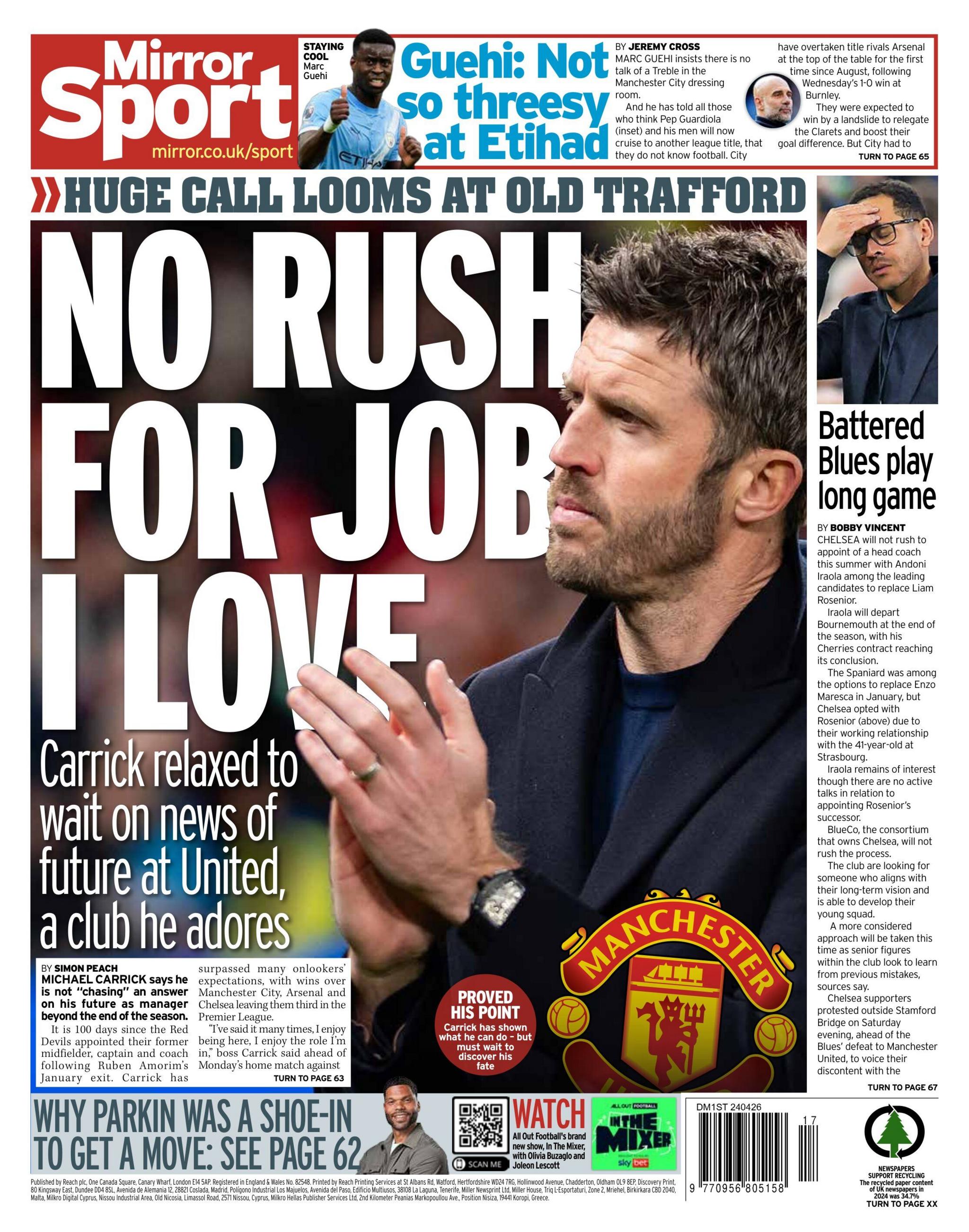 Daily Mirror back page - 24 April