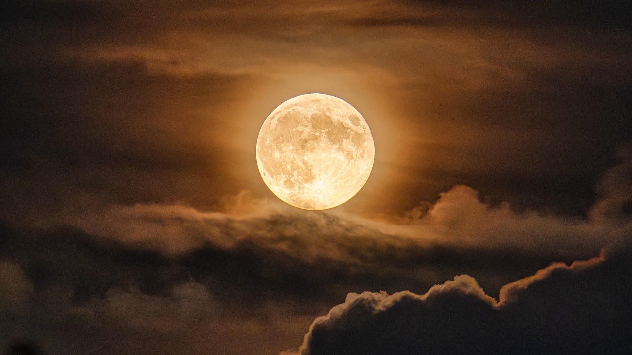 supermoon glowing in the sky