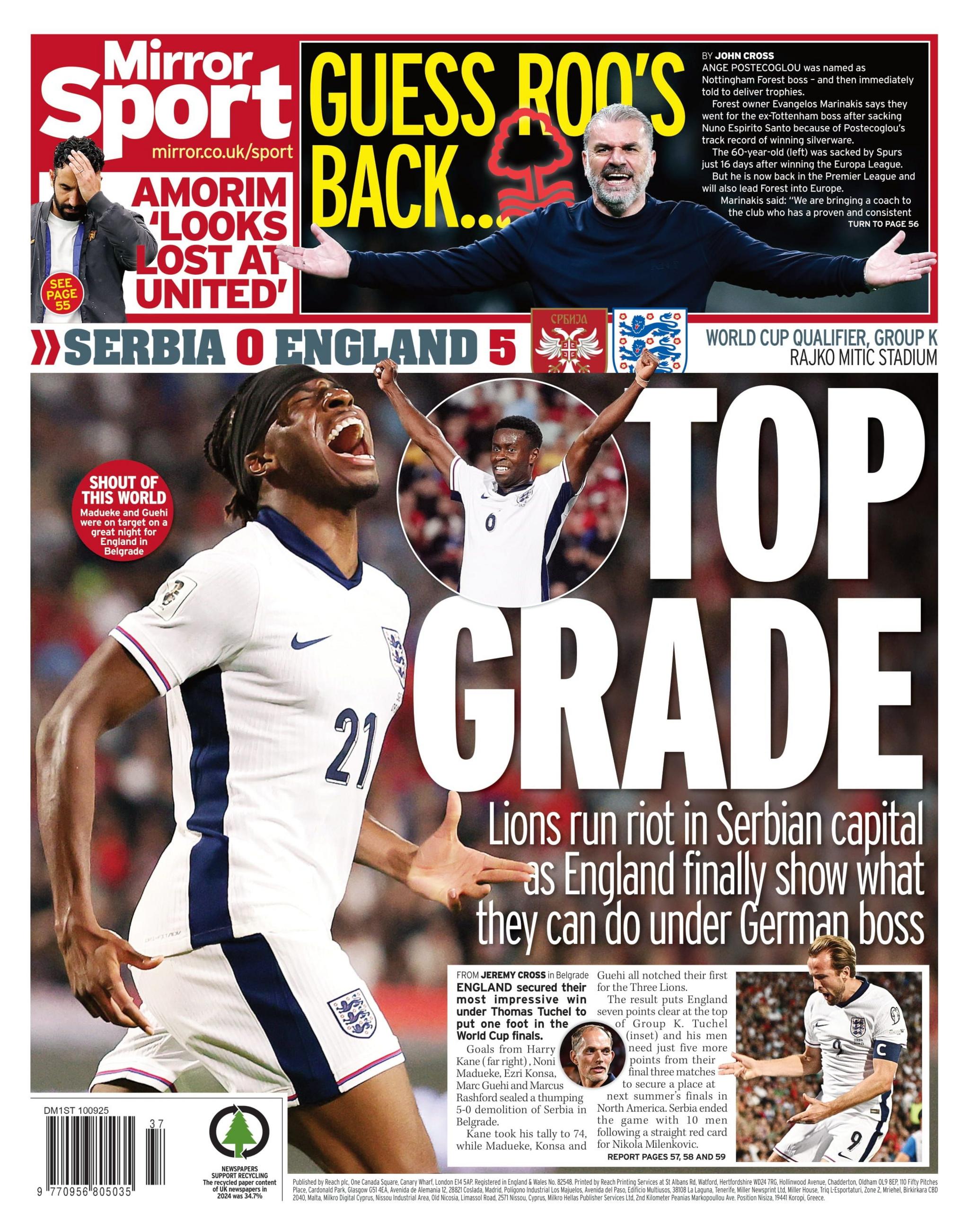 Daily Mirror back page