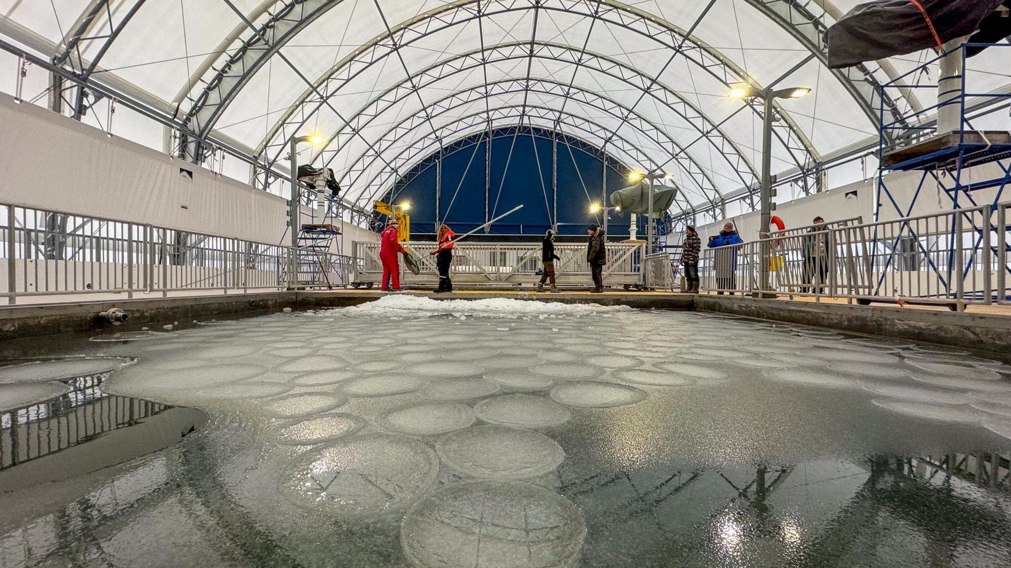 Two experimental pools at the Churchill Marine Observatory 