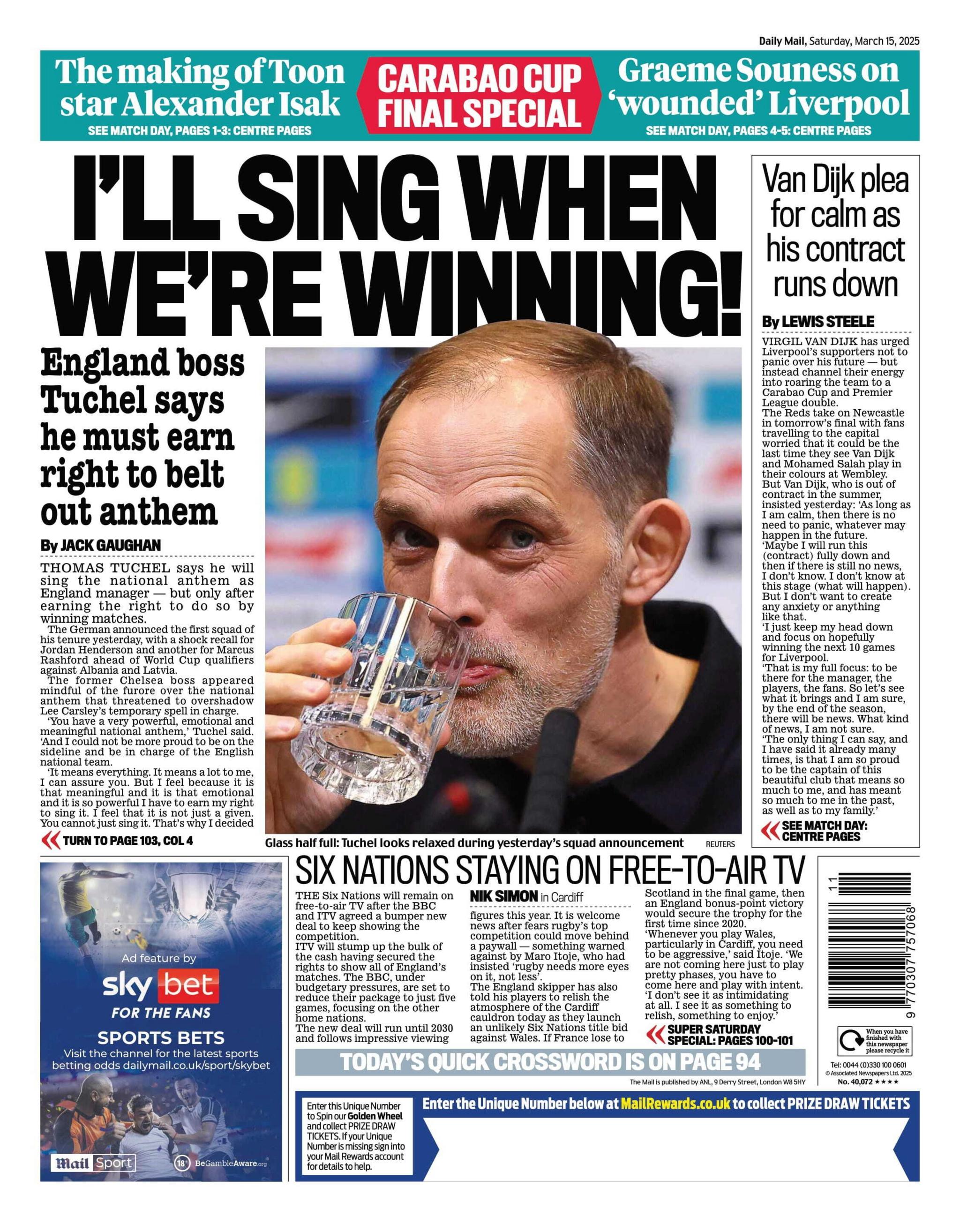 Mail back page