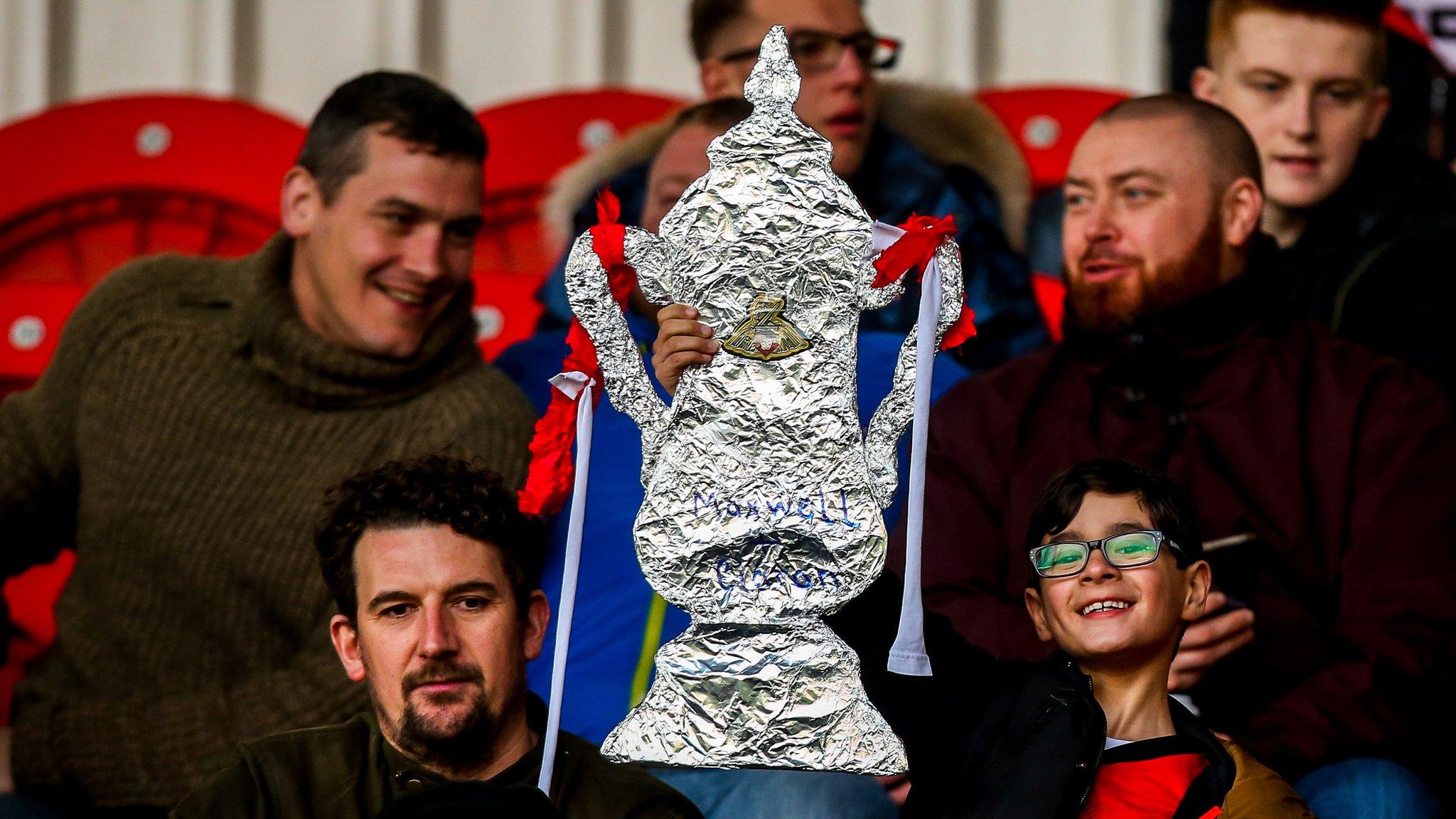 Football fans at an FA Cup tie