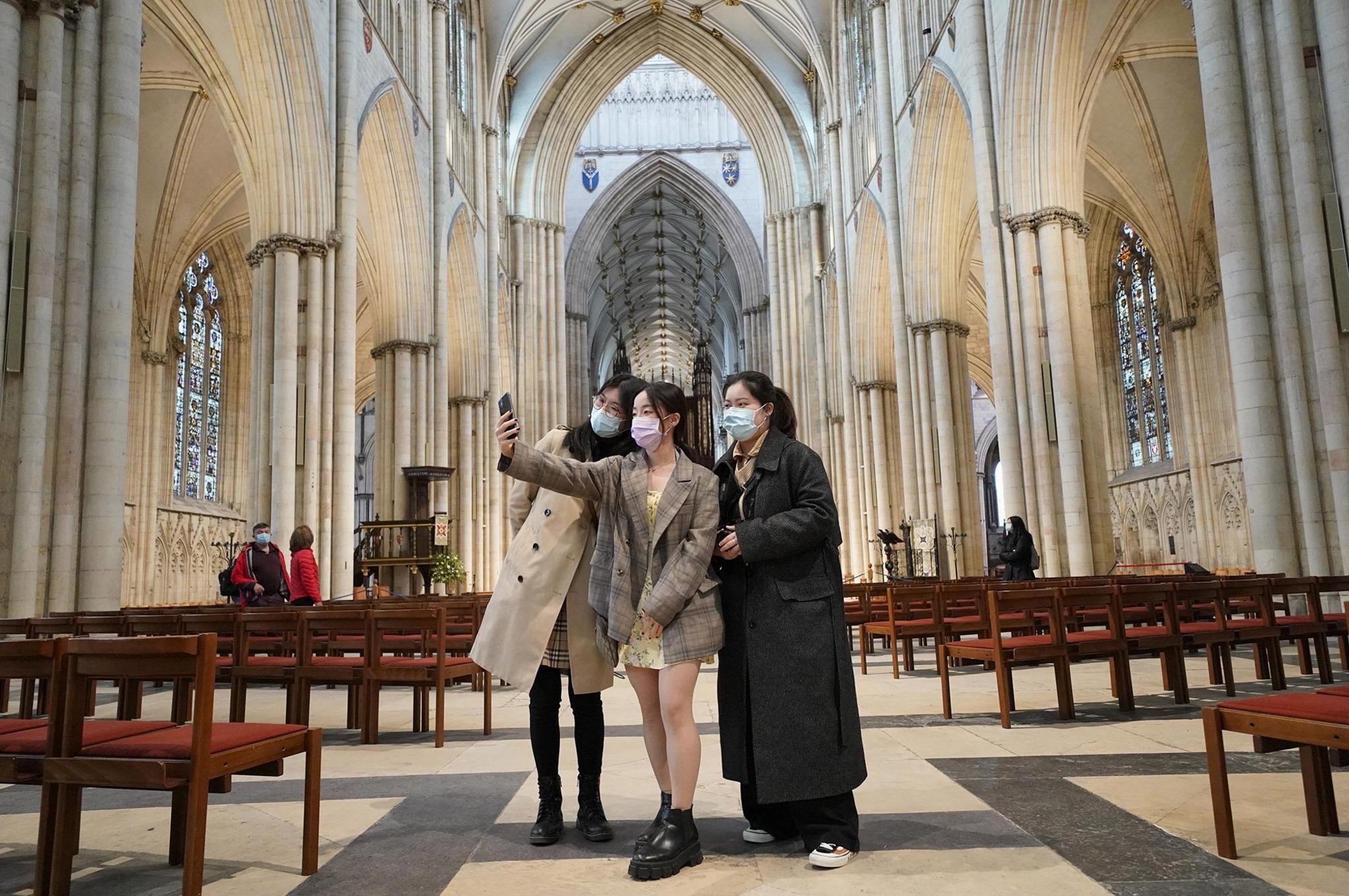 Visitors to York Minster