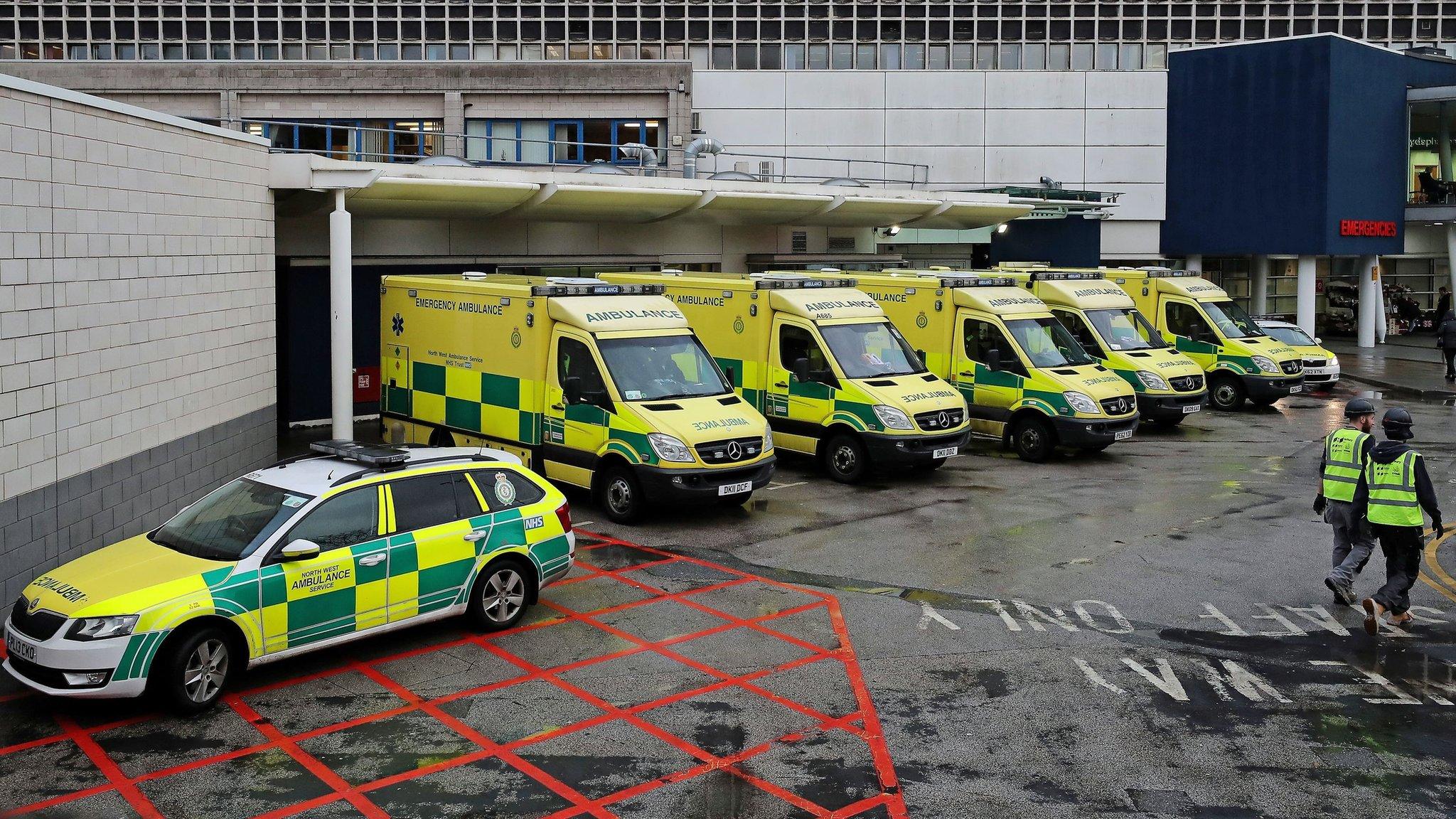 Ambulance outside a hospital