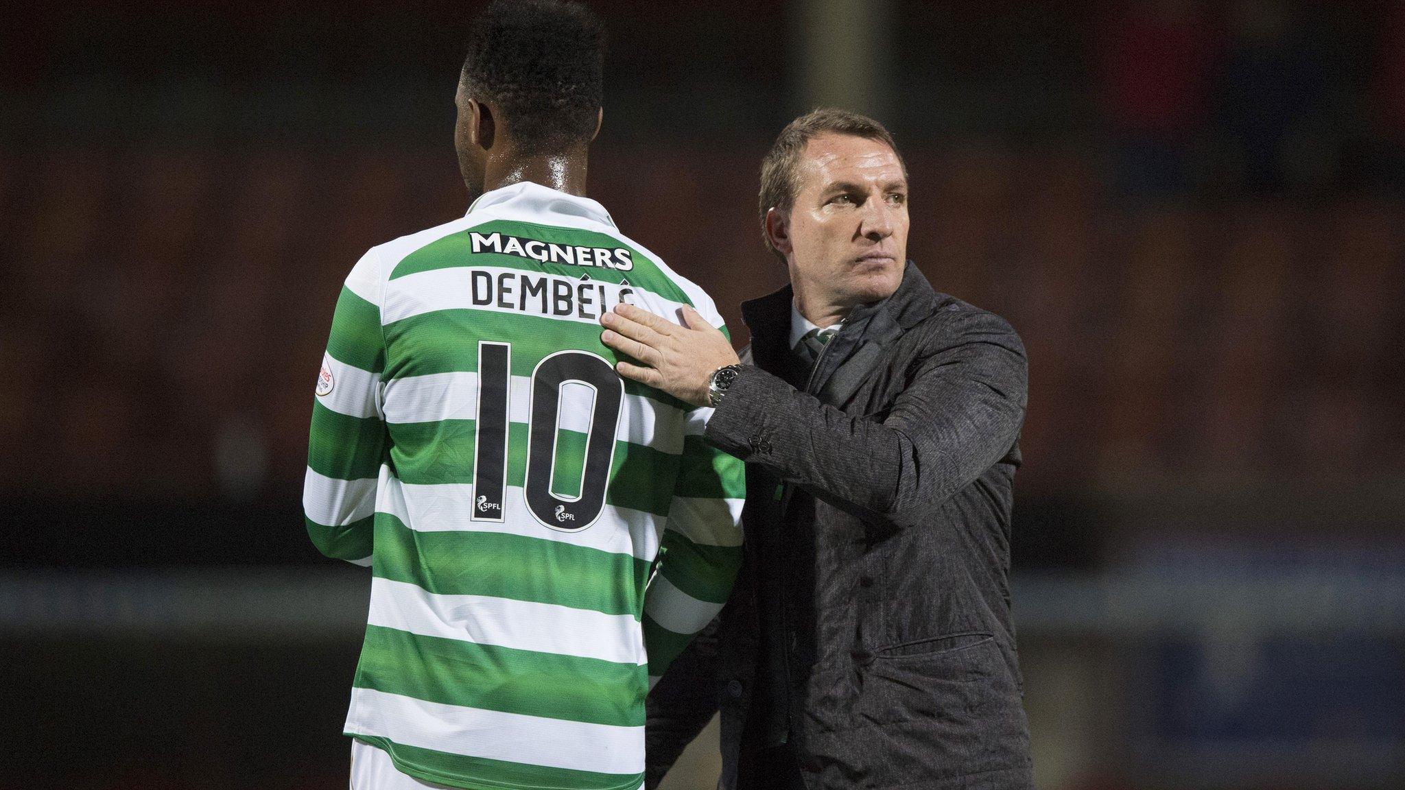 Moussa Dembele and Brendan Rodgers