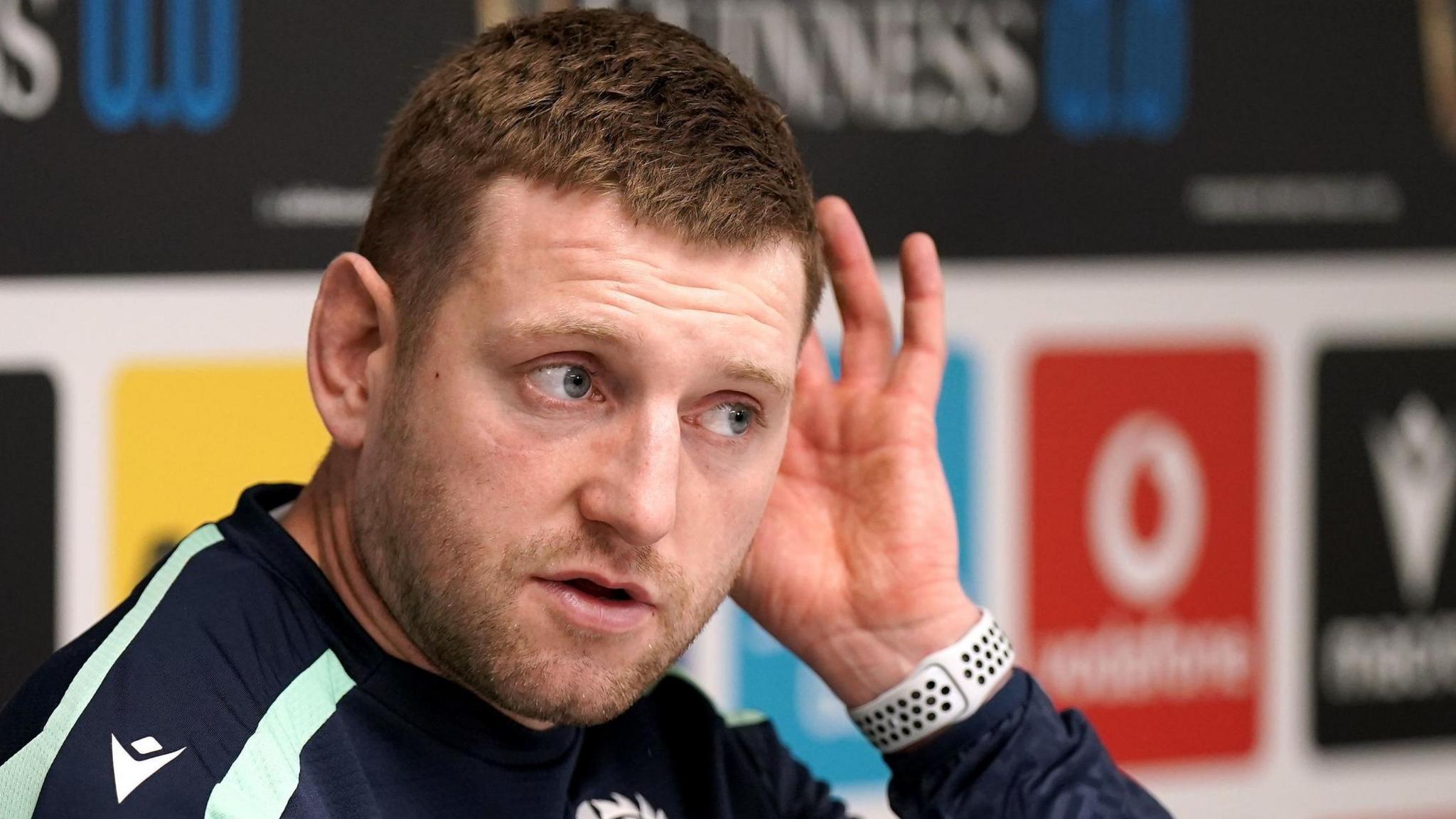 Scotland captain Finn Russell pictured during a news conference