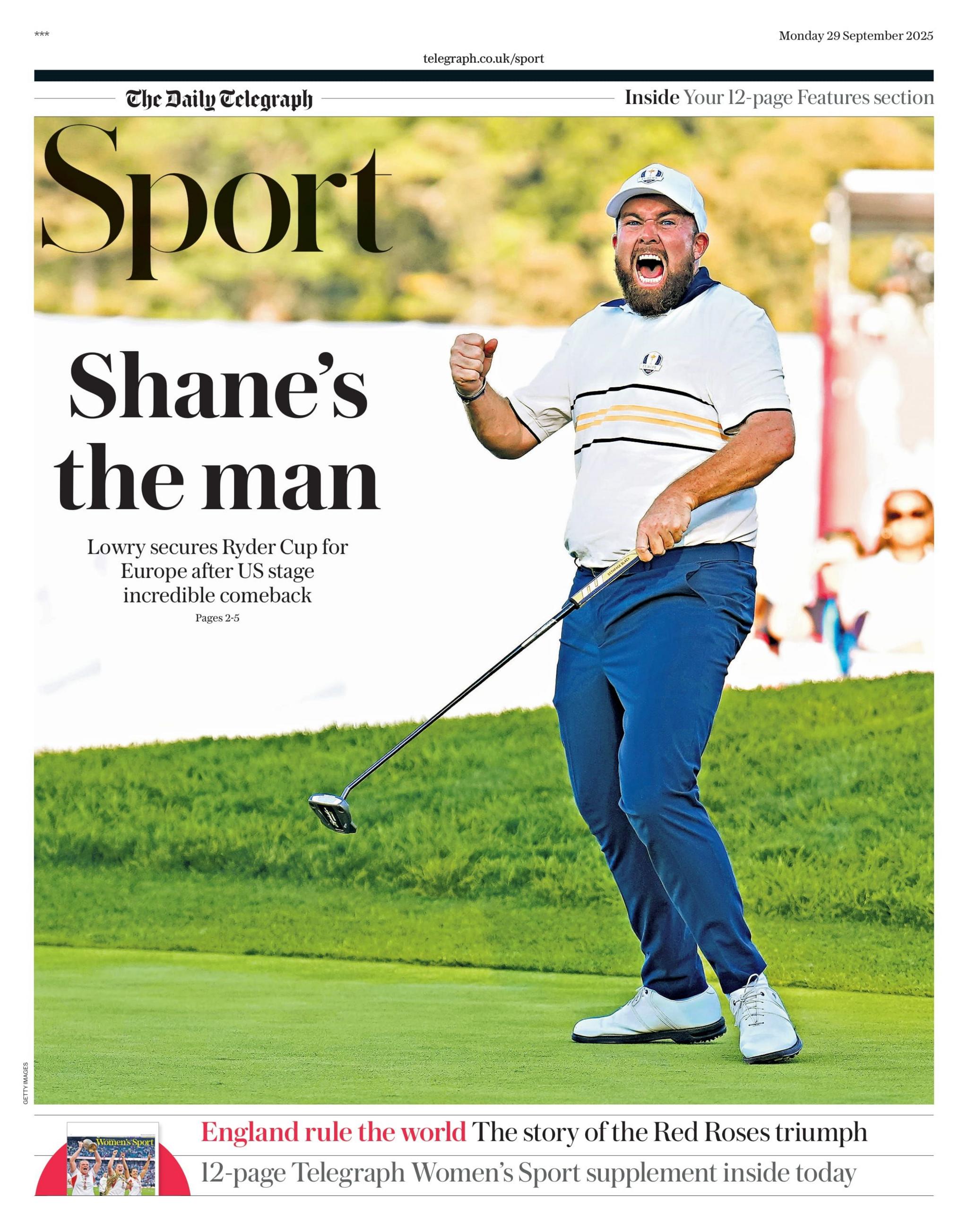 The Telegraph back page