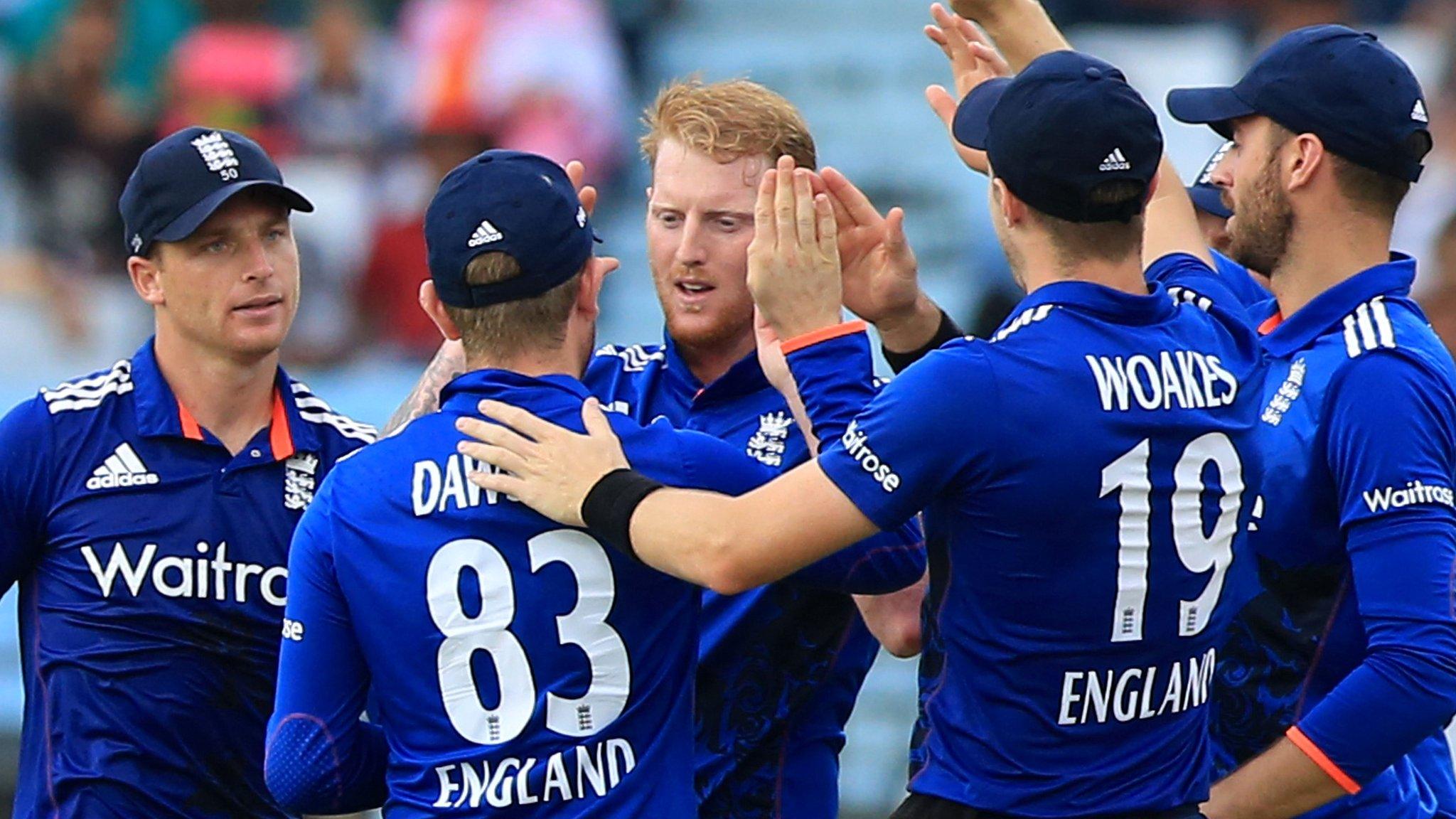 Ben Stokes celebrates the wicket of Bangladesh's Imrul Kayes