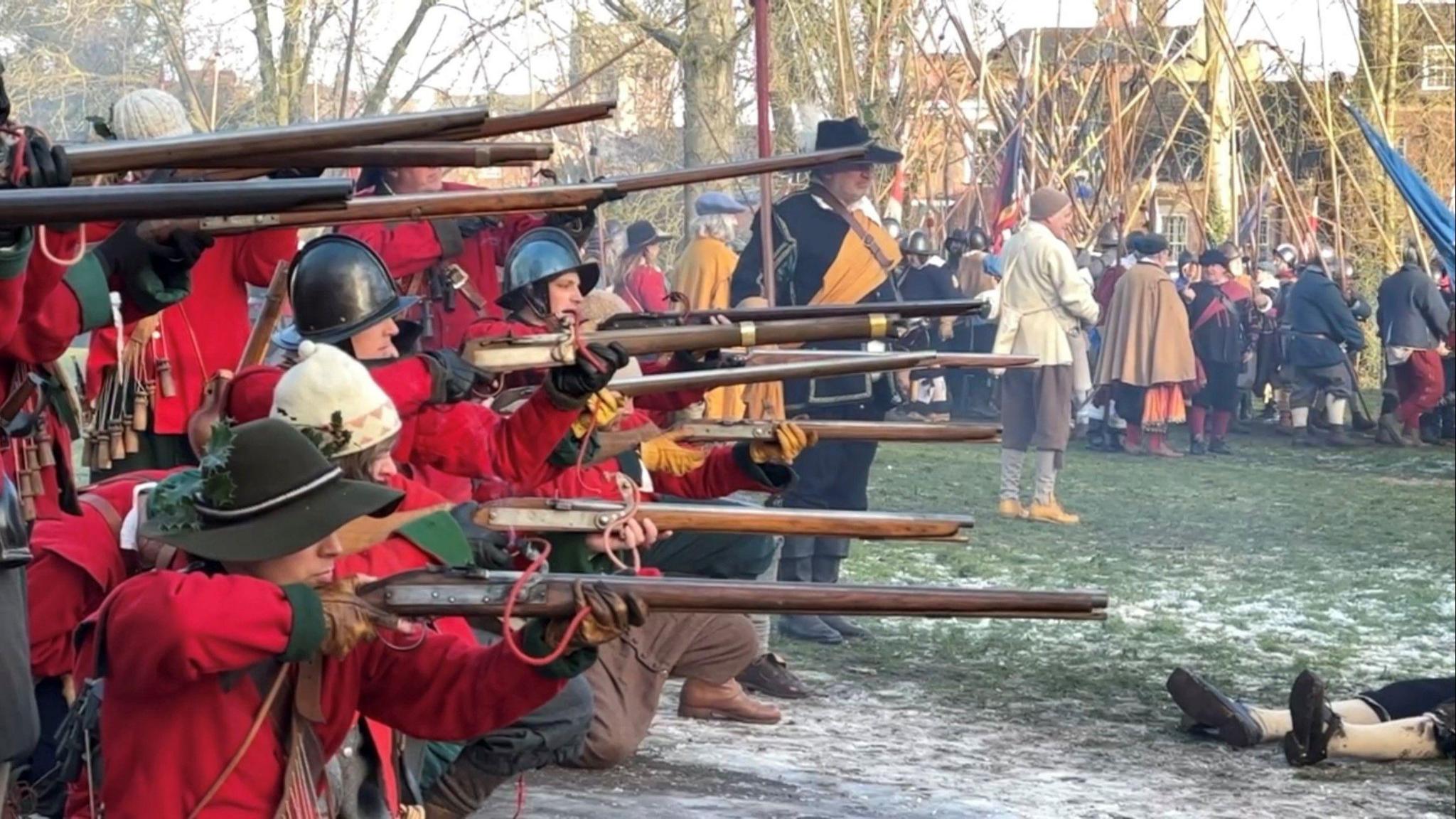 English Civil War battle re-enactment