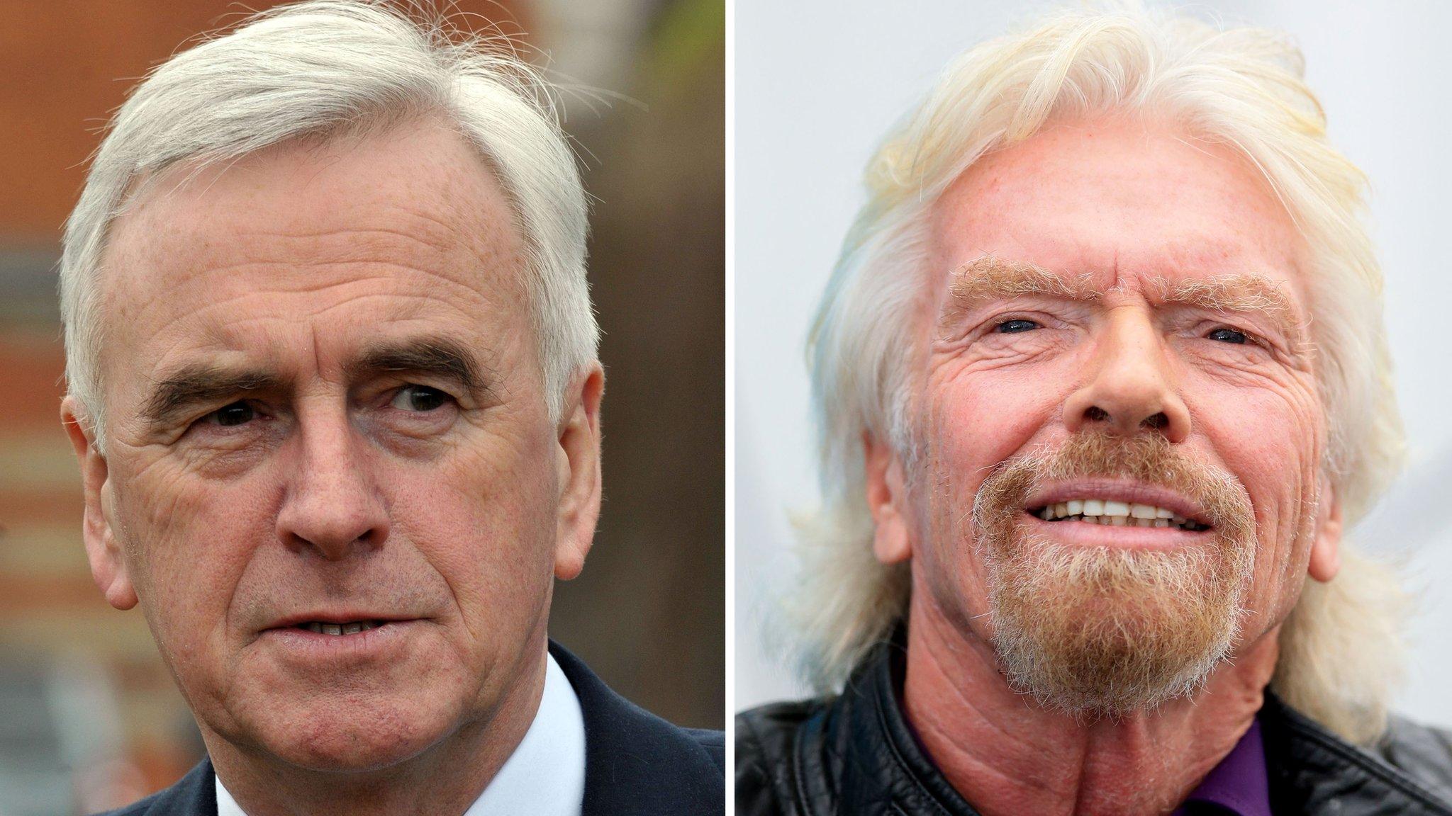 John McDonnell and Sir Richard Branson