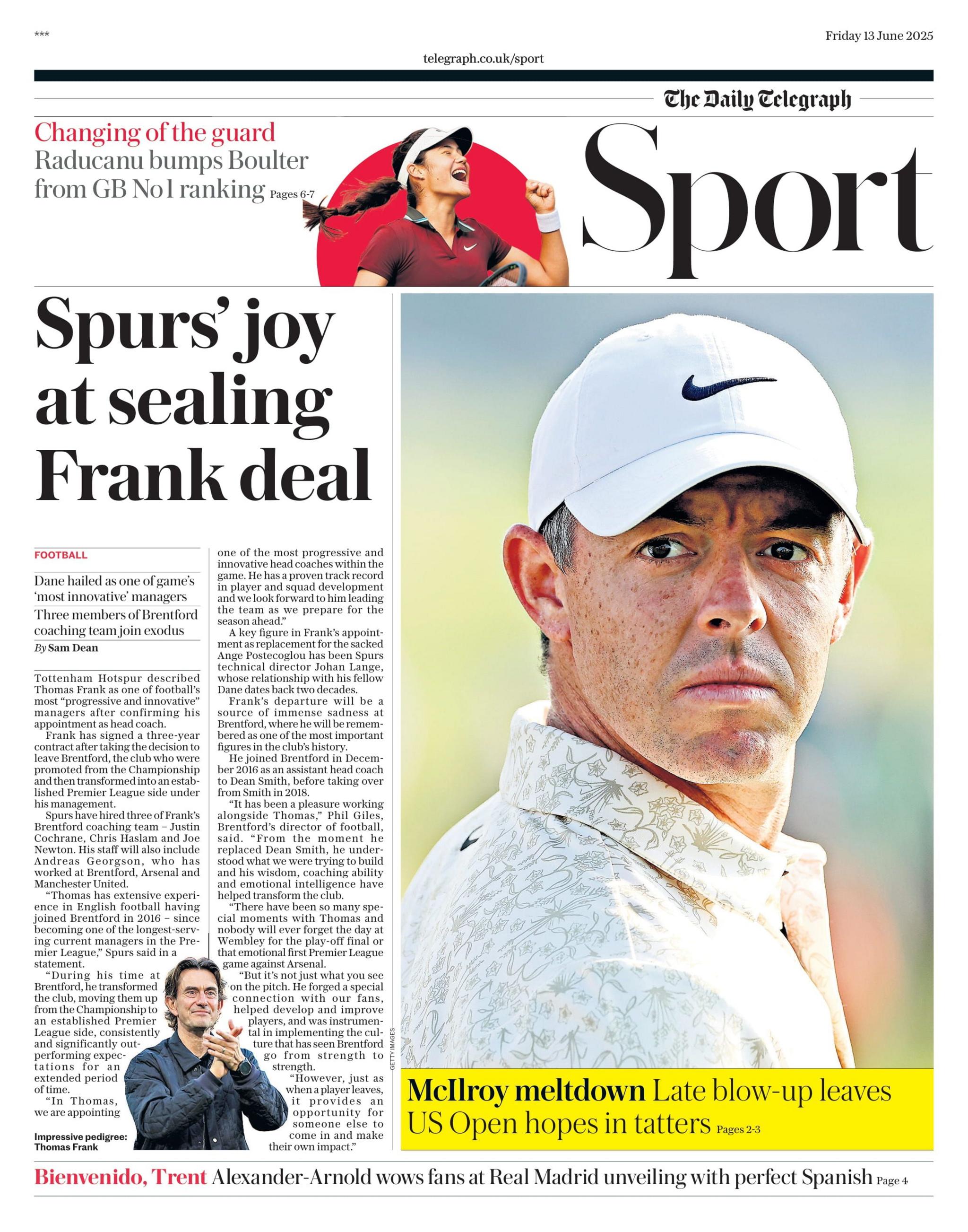 Telegraph back page