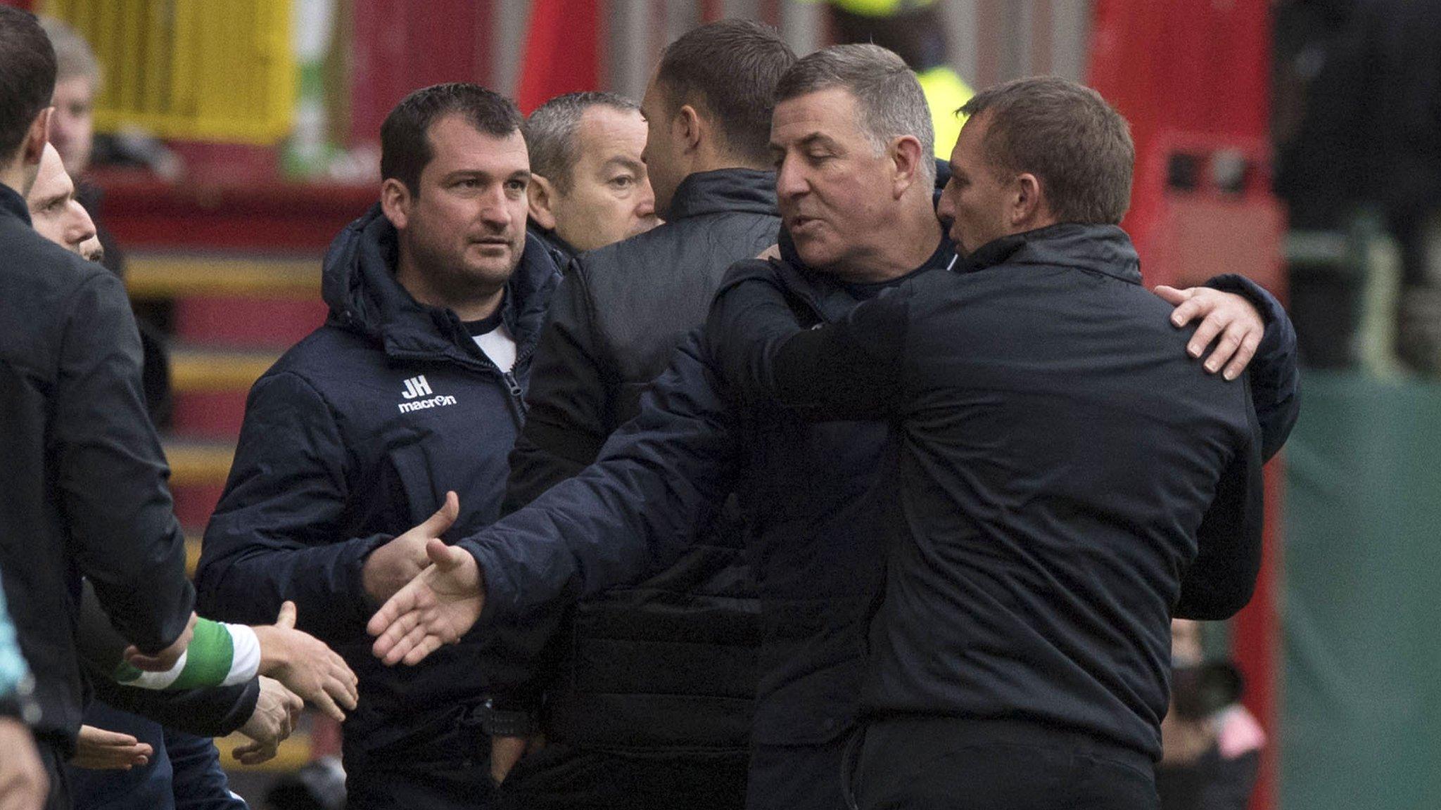 McGhee and Rodgers embraced at full-time