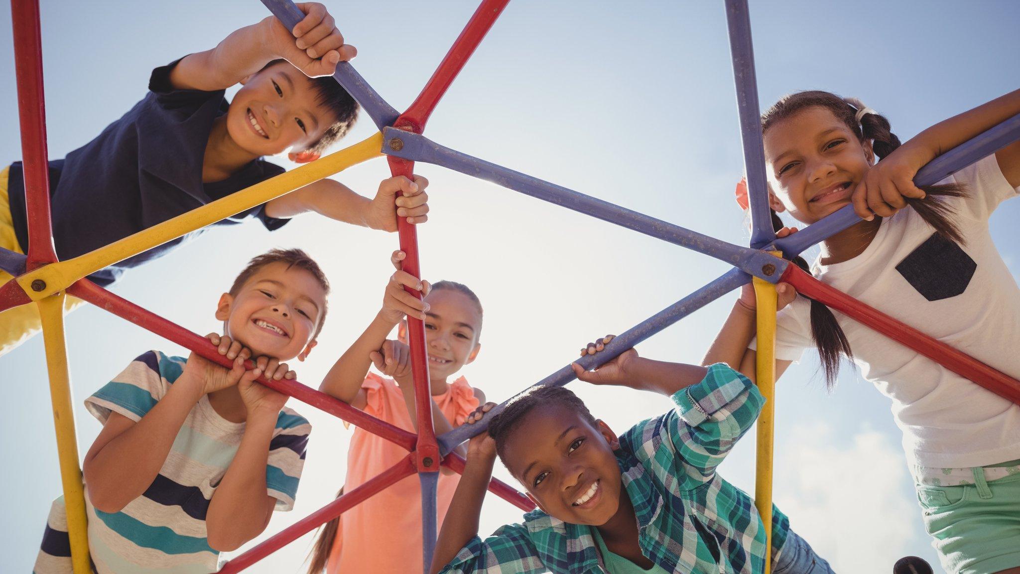 children on a climbing frame