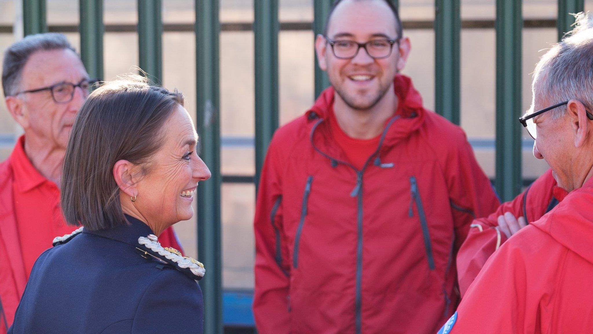 Lord-Lieutenant of North Yorkshire Jo Ropner meeting Cleveland Mountain Rescue members at its base near Great Ayton