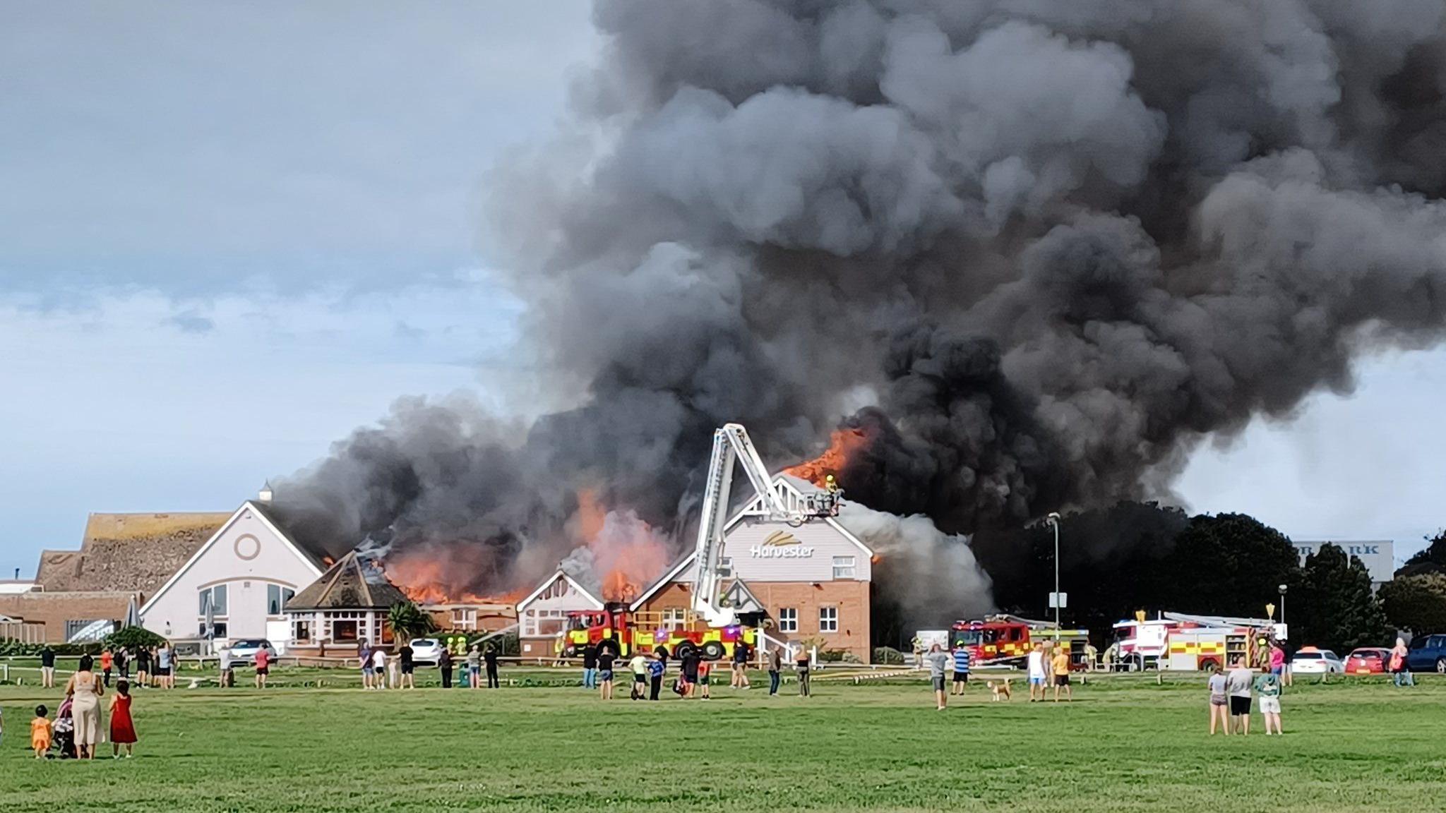 Fire at Harvester restaurant in Littlehampton