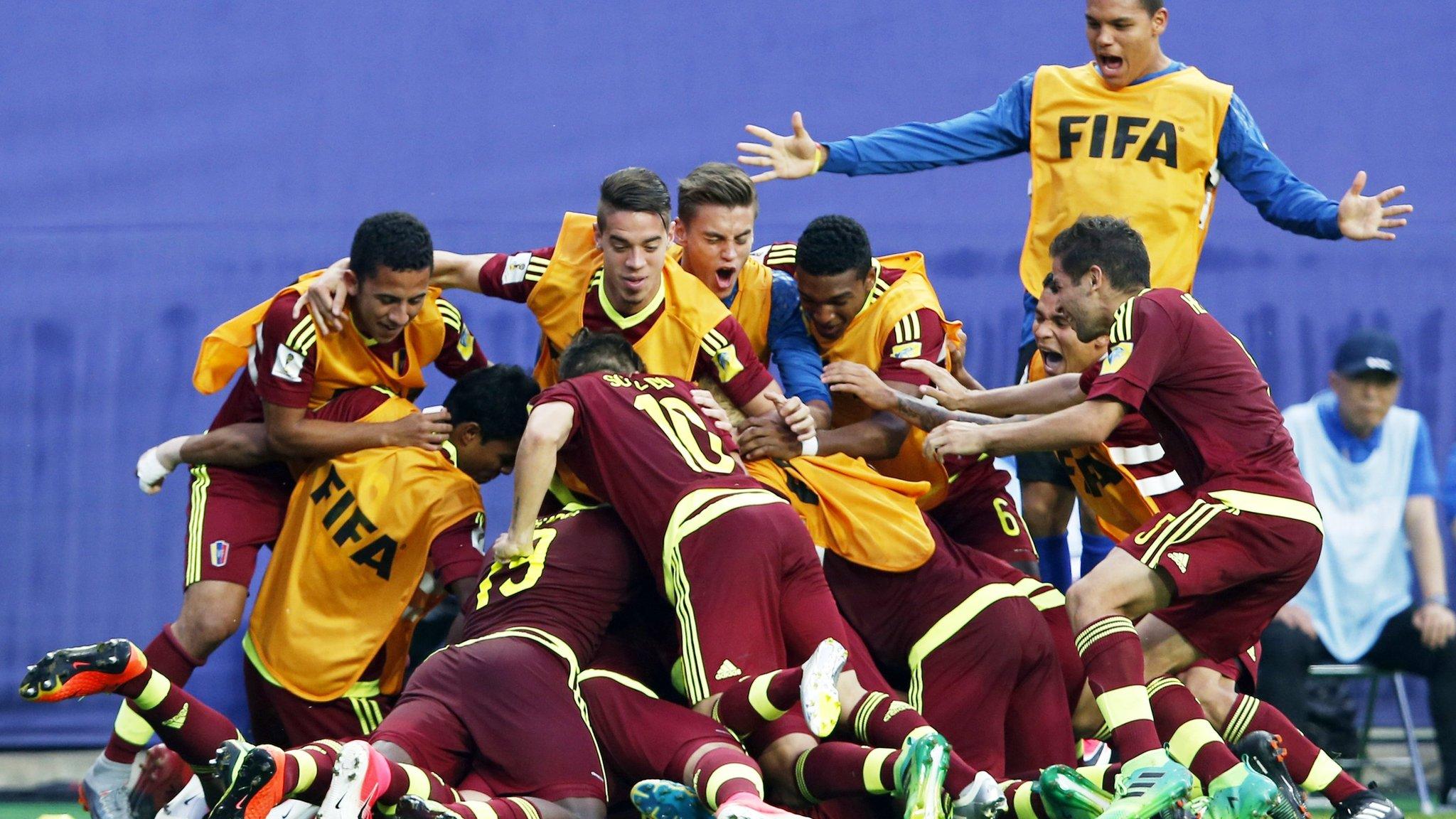 Venezuela's players celebrate