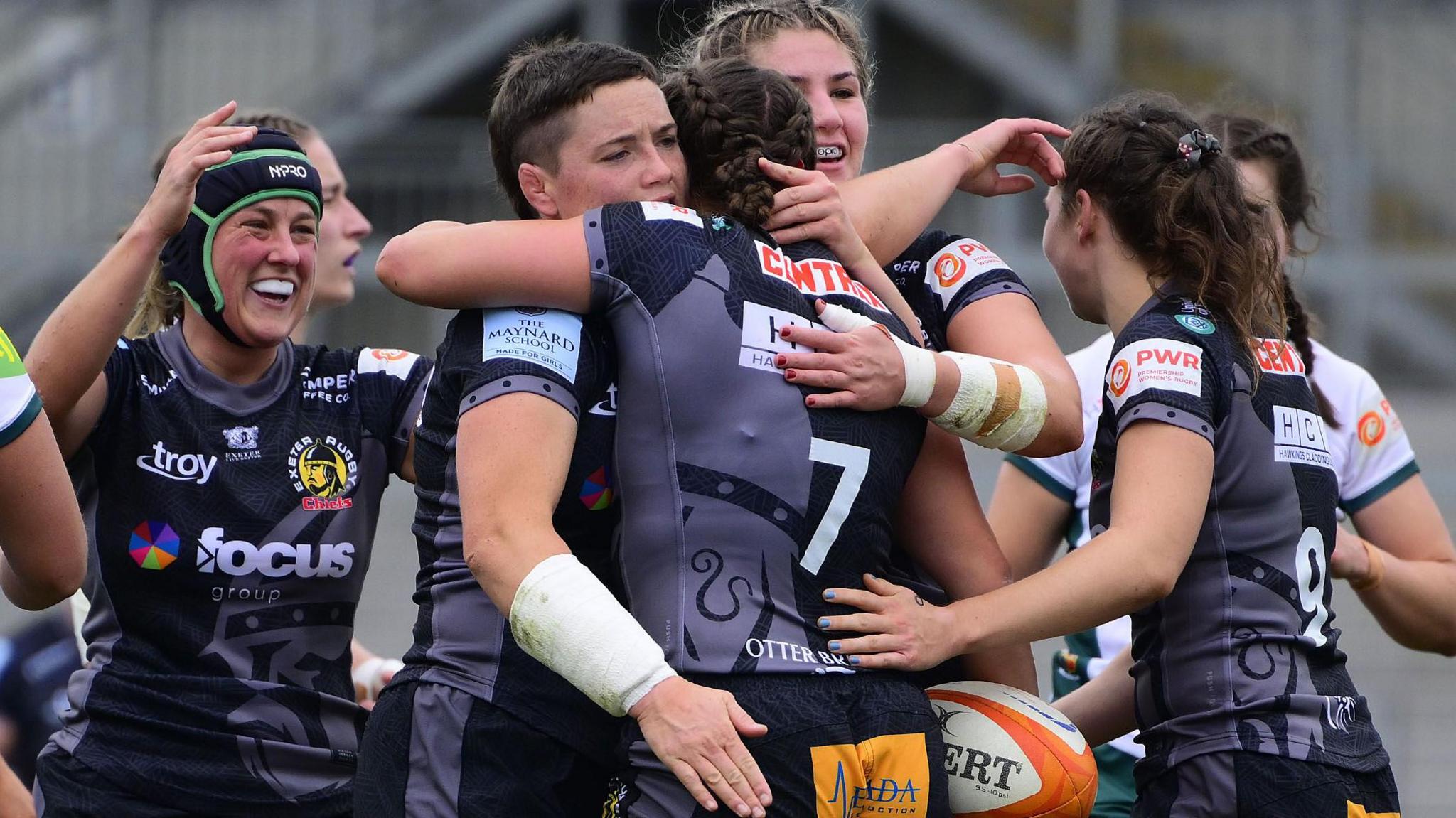 Exeter celebrate a try