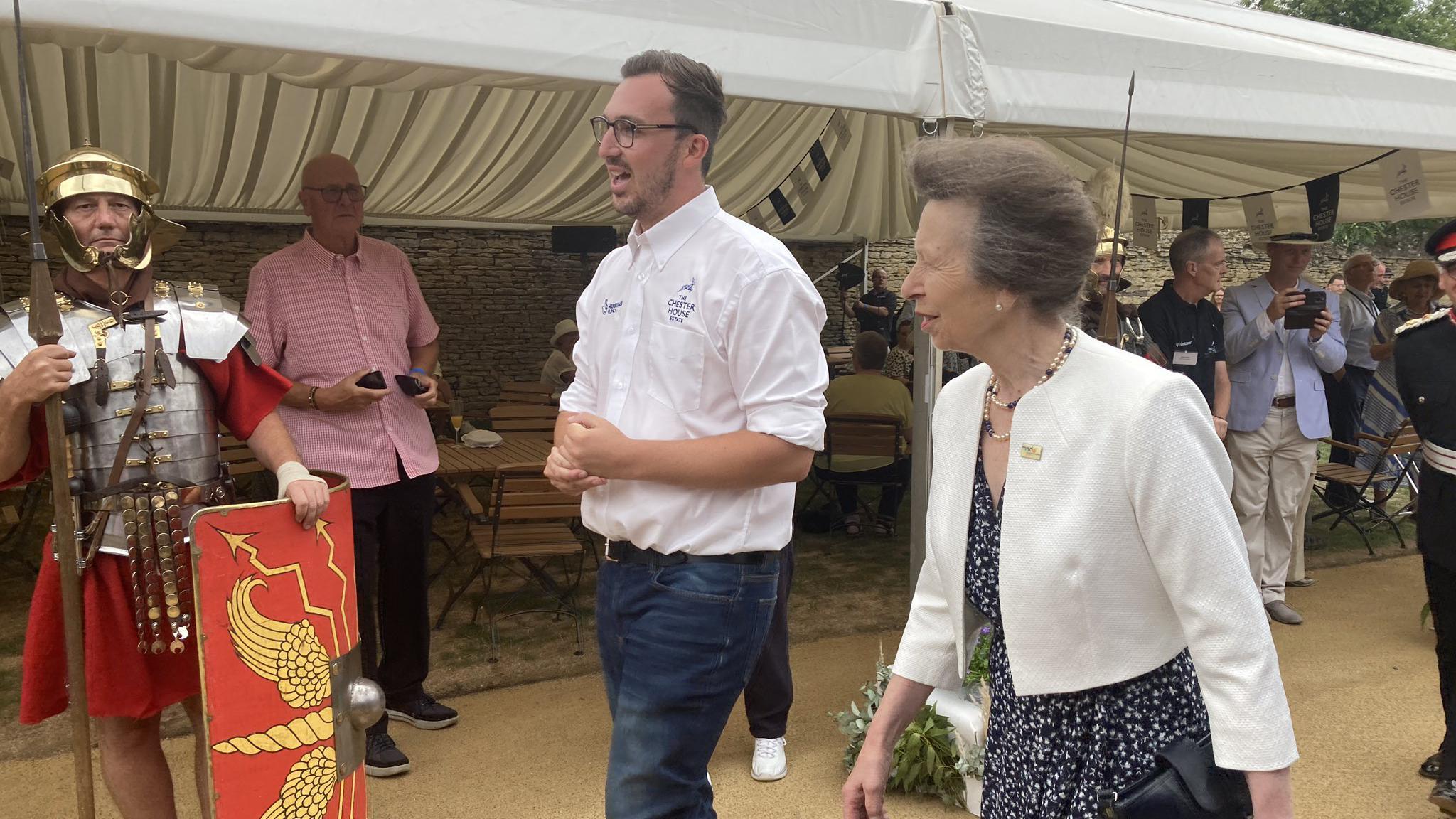 Princess Anne at Chester House with business manager Jack Pishhorn 