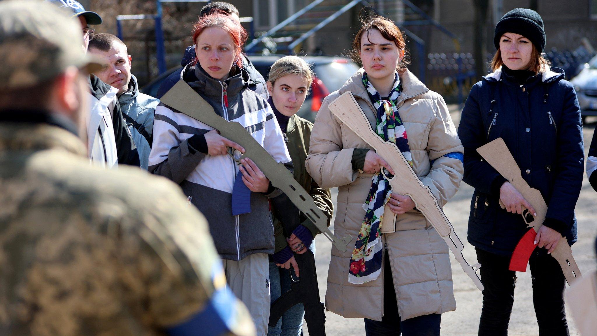 Volunteer fighters attend shooting training in Ivano-Frankivsk