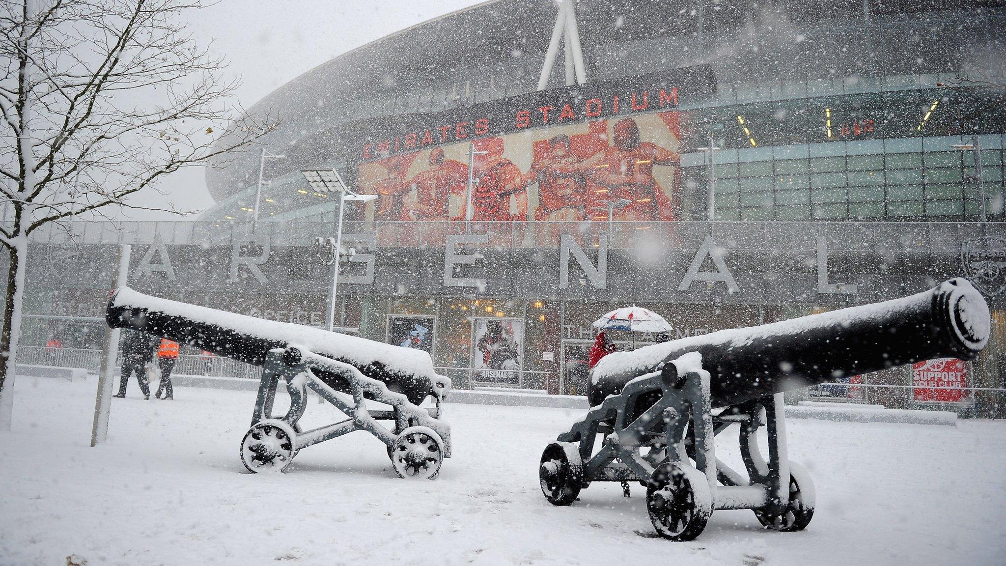 Snow at the Emirates Stadium