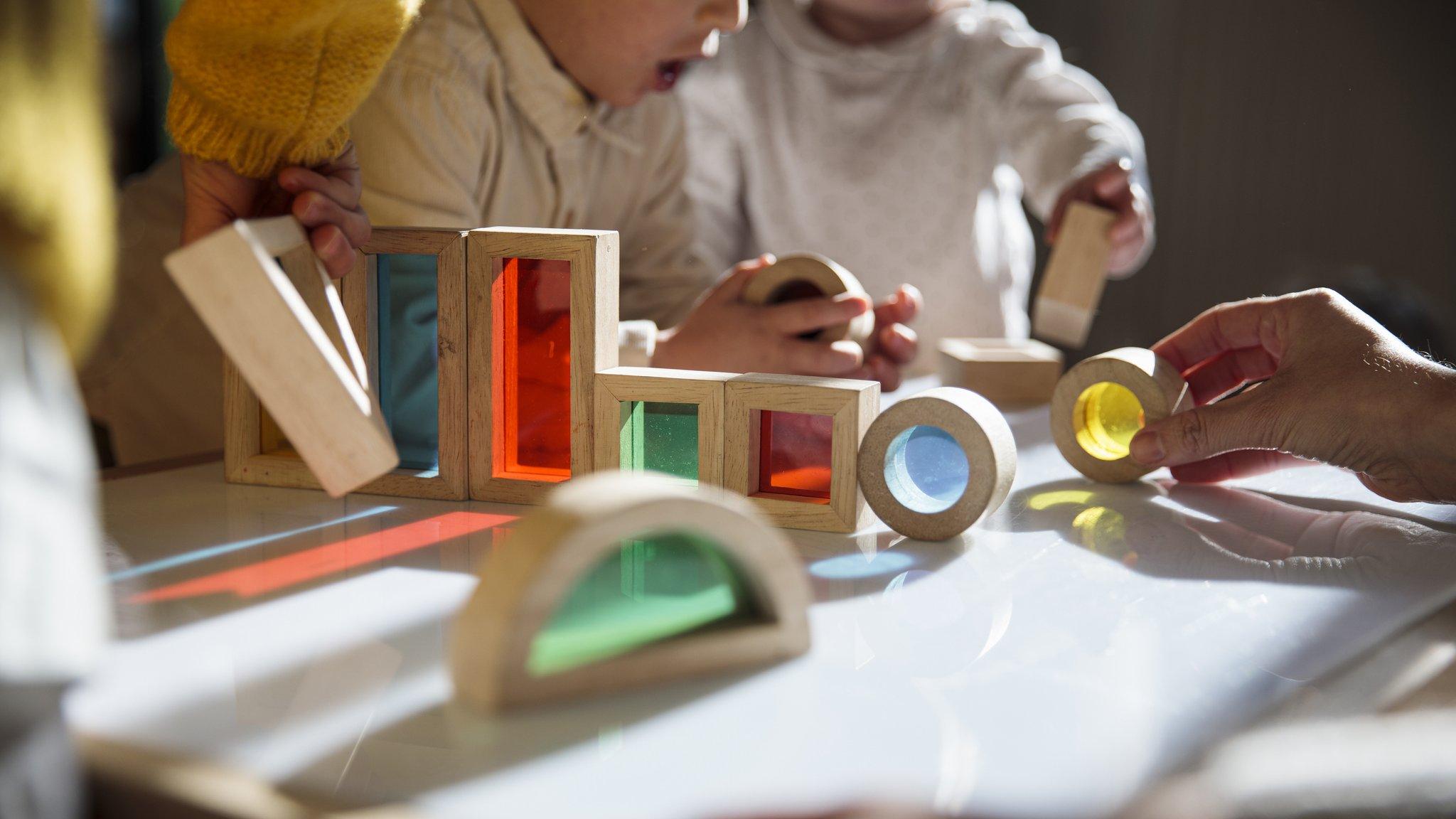 Children playing with toys