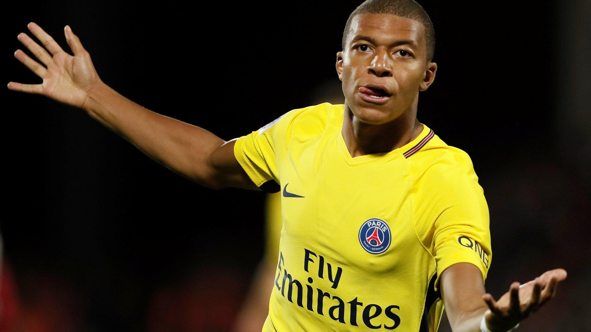 Kylian Mbappe celebrates