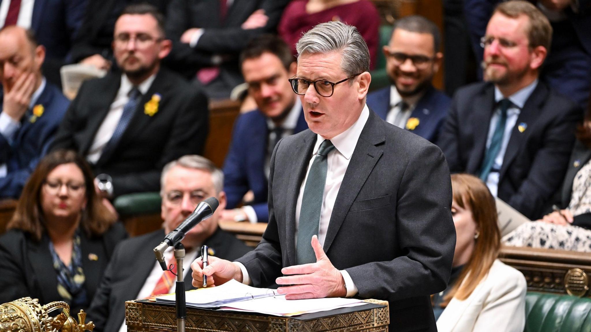 Sir Keir Starmer speaking from the dispatch box in the House of Commons