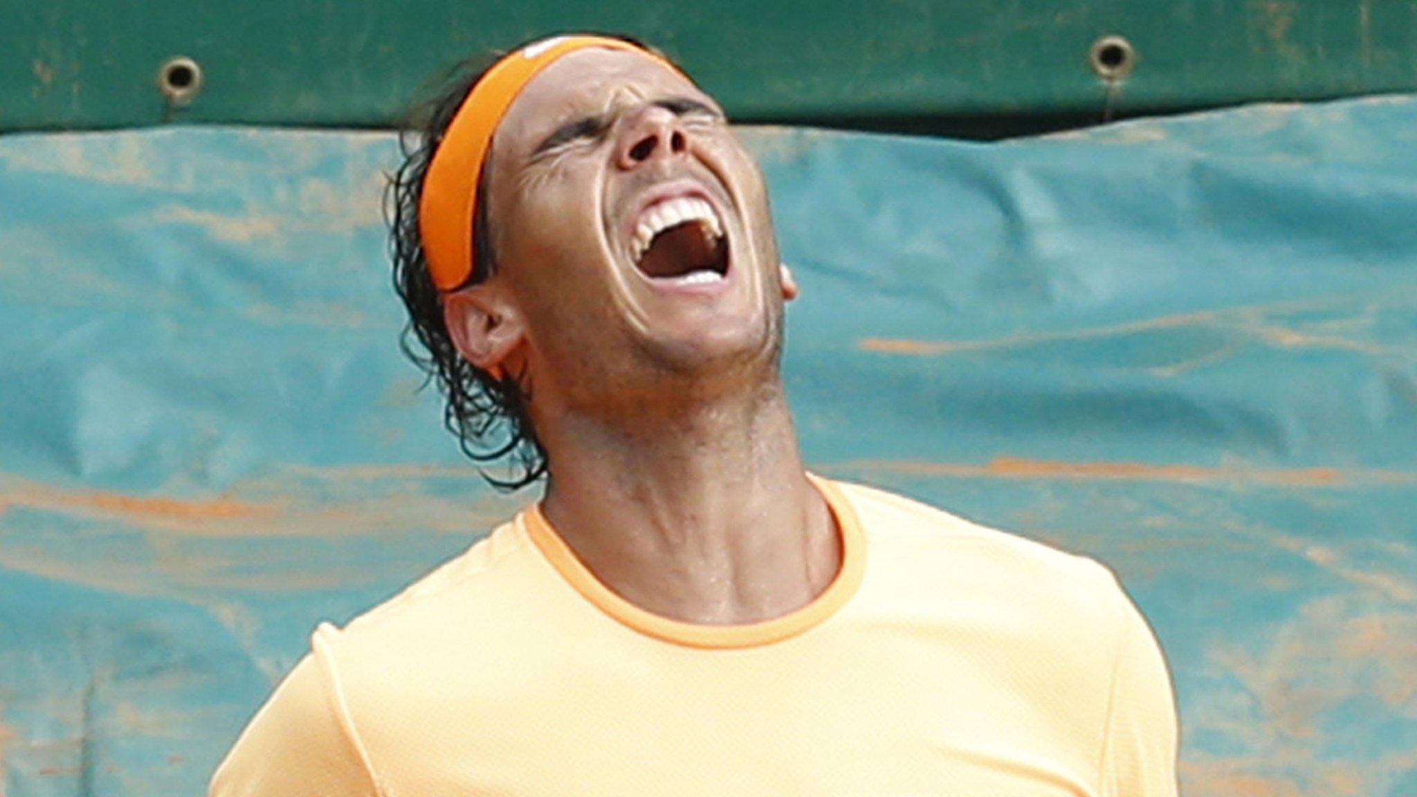 Rafael Nadal celebrates winning the Monte Carlo Masters