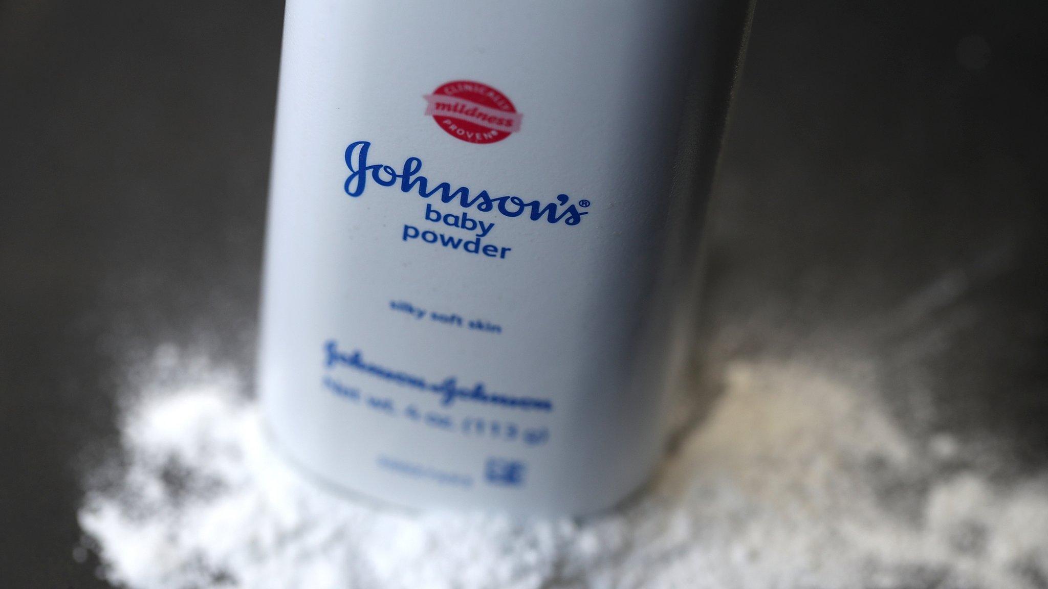 : In this photo illustration, a container of Johnson's baby powder made by Johnson and Johnson sits on a table on July 13, 2018 in San Francisco, California.