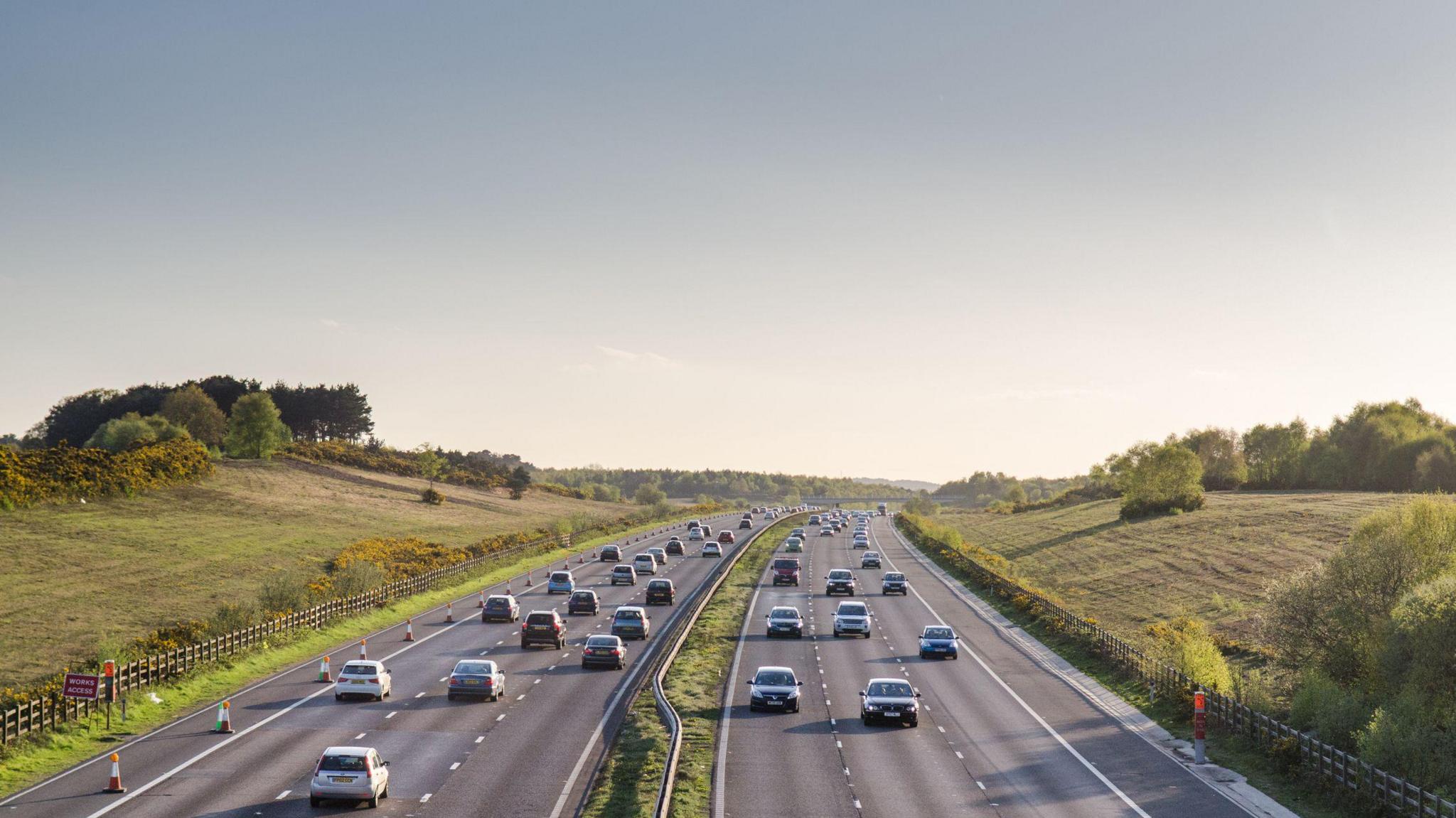 Busy traffic on the A3 road