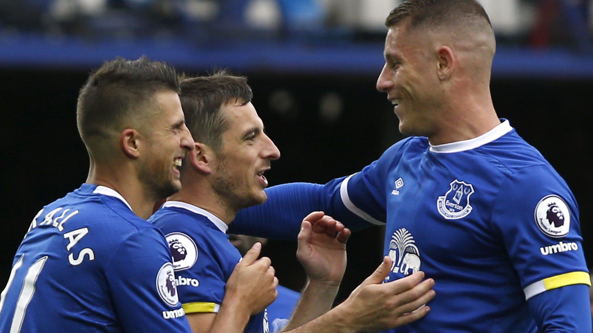 Leighton Baines celebrates