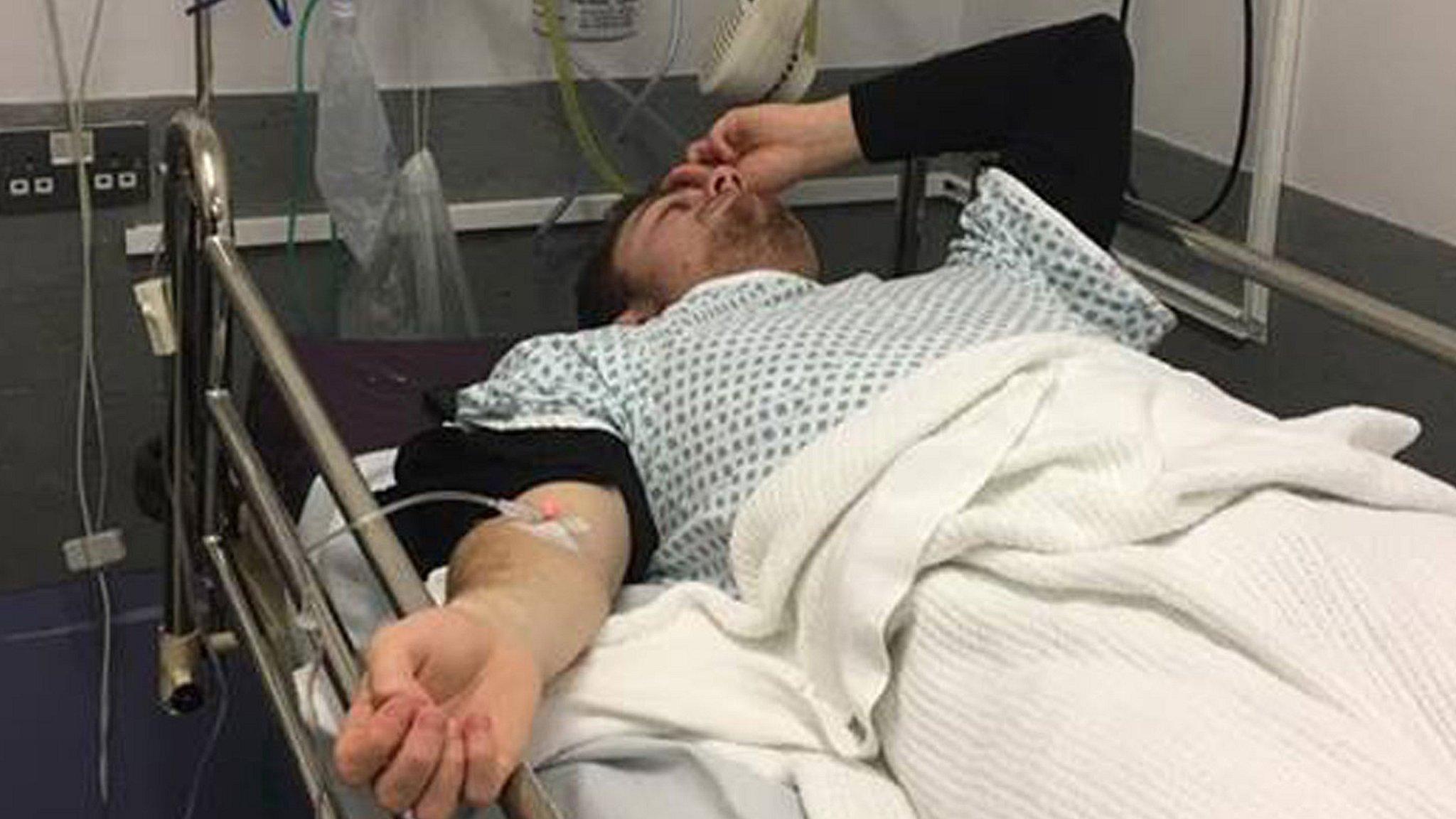 Student George Magraw in hospital after trampolining