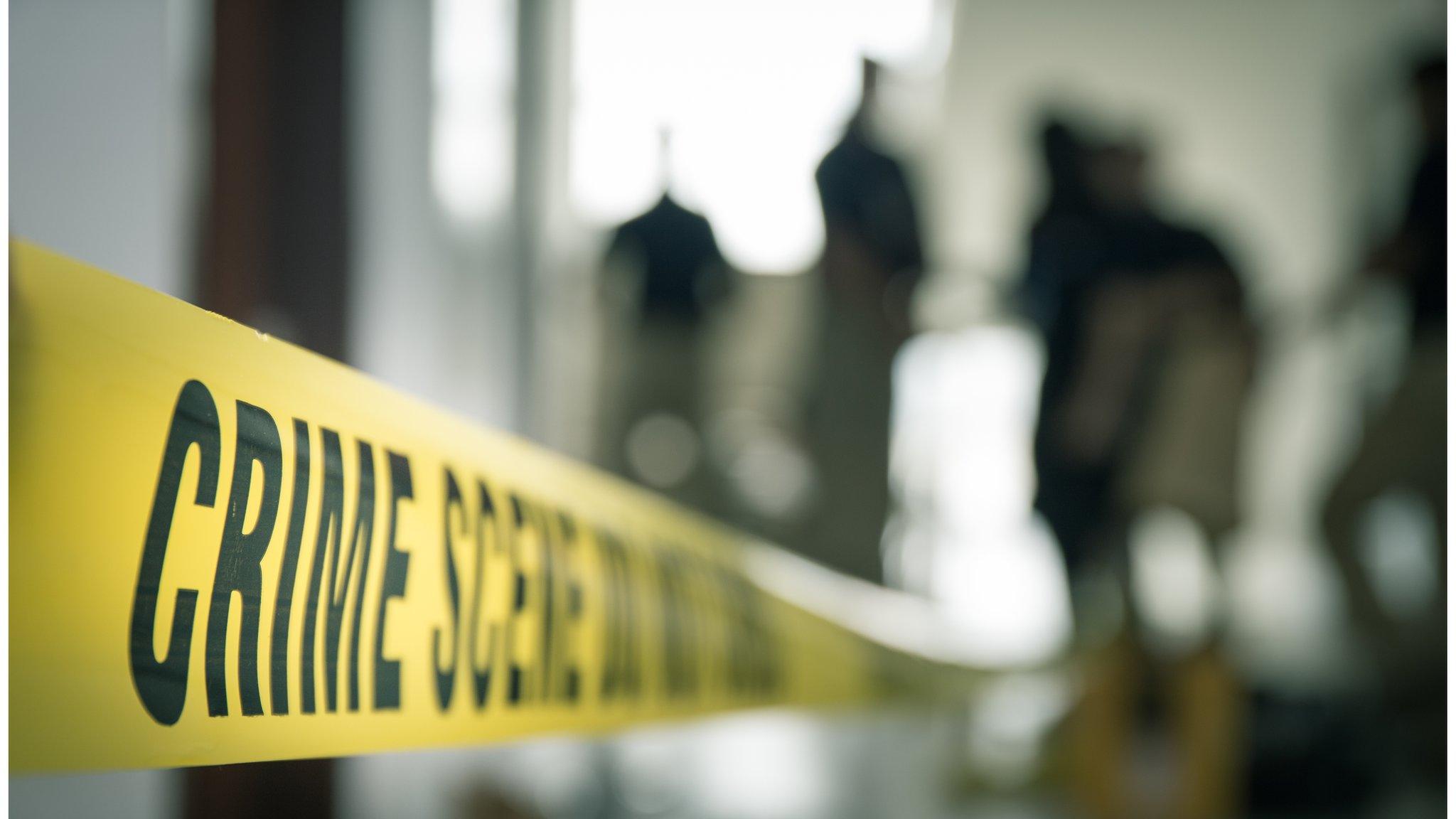 Stock photo of crime scene and police