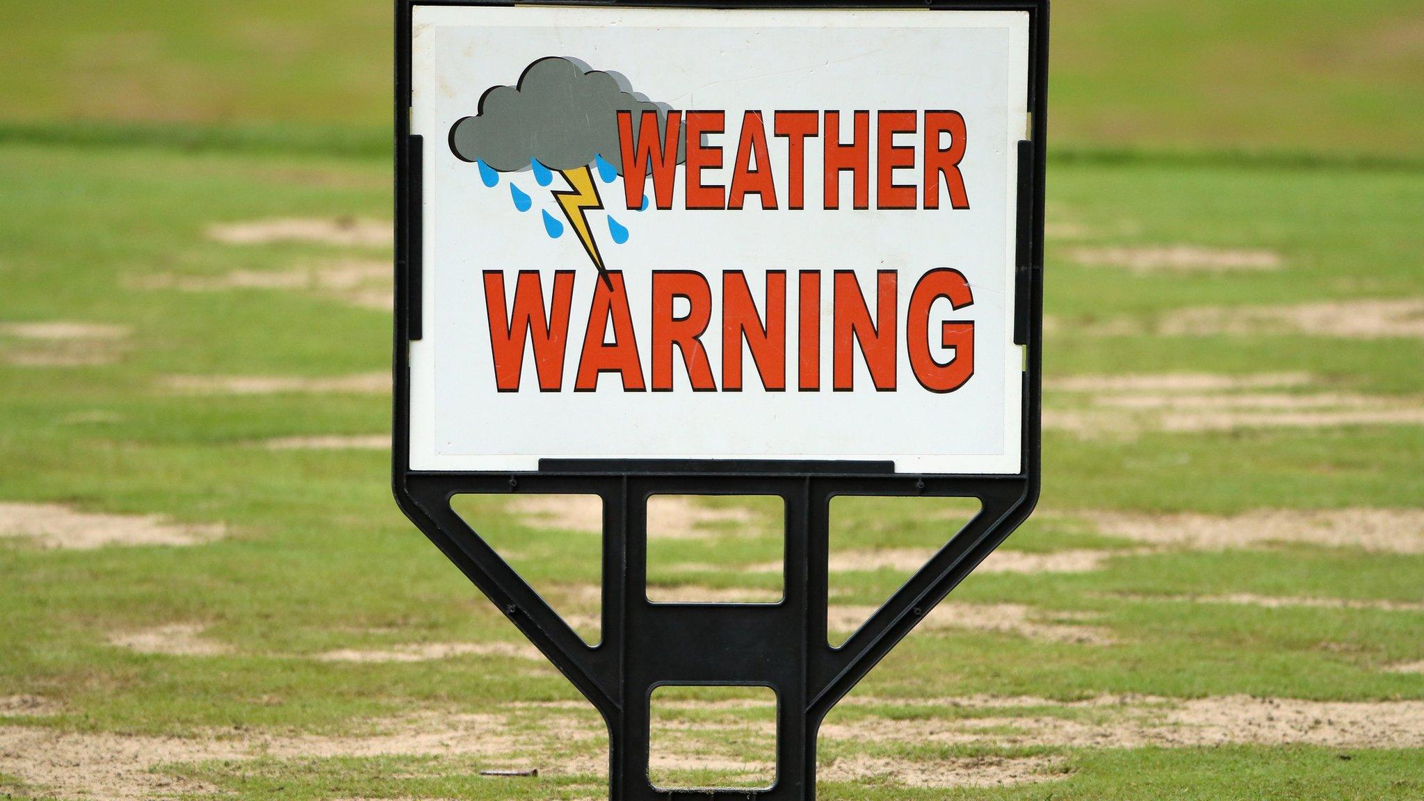 A weather warning sign