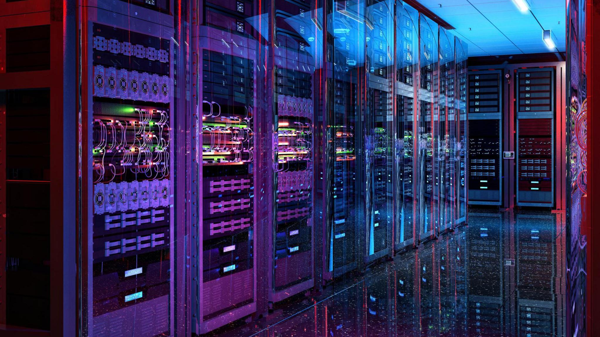 Data center server racks.