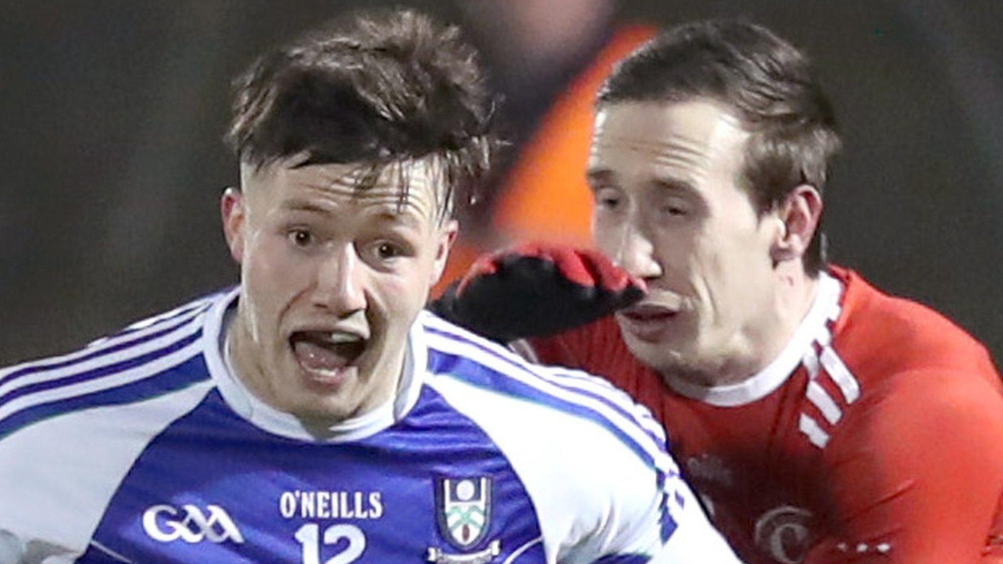 Monaghan's Dessie Ward battles with Tyrone's Colm Cavanagh