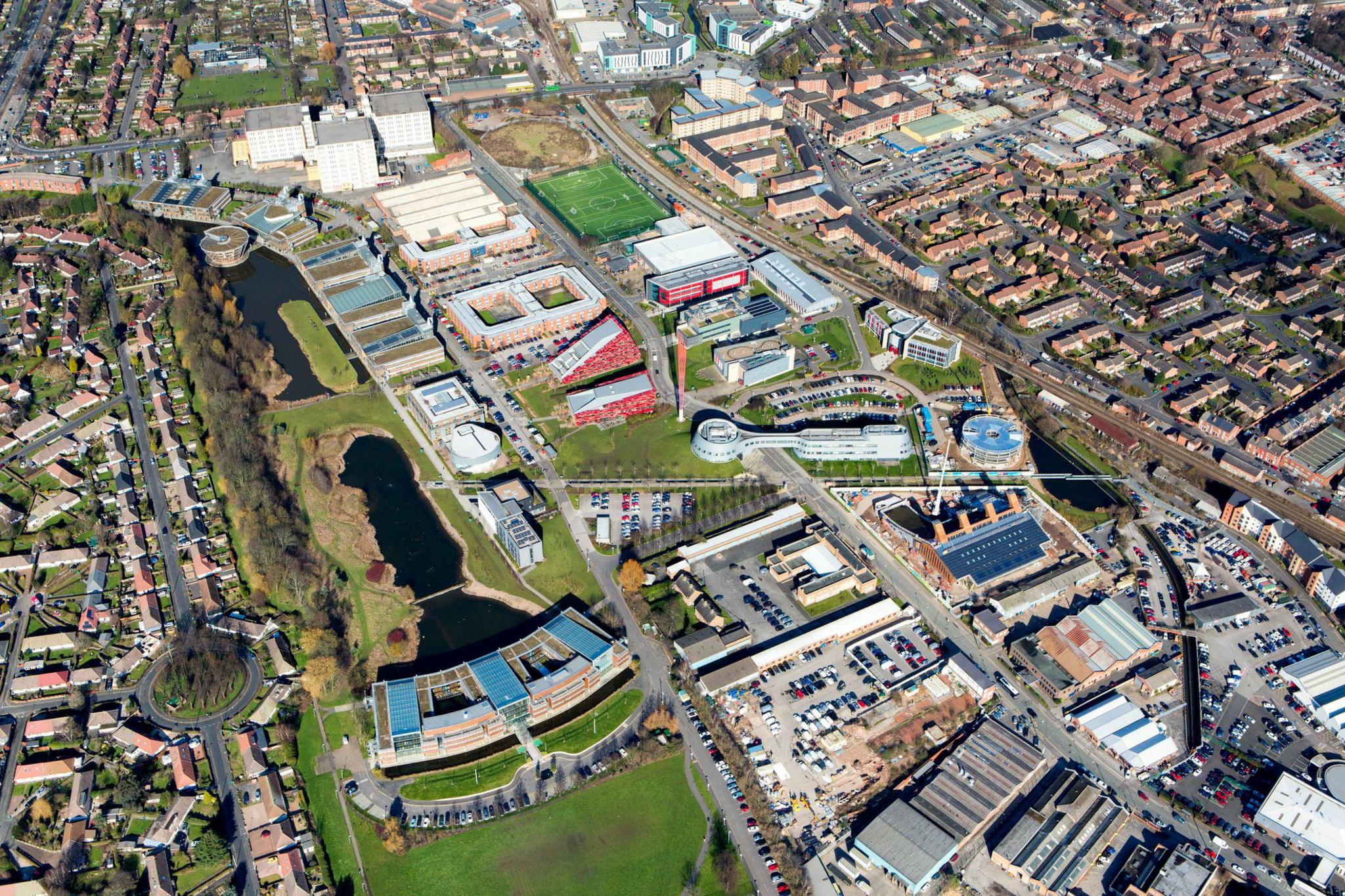 Aerial photography of The University of Nottingham, Jubilee Campus