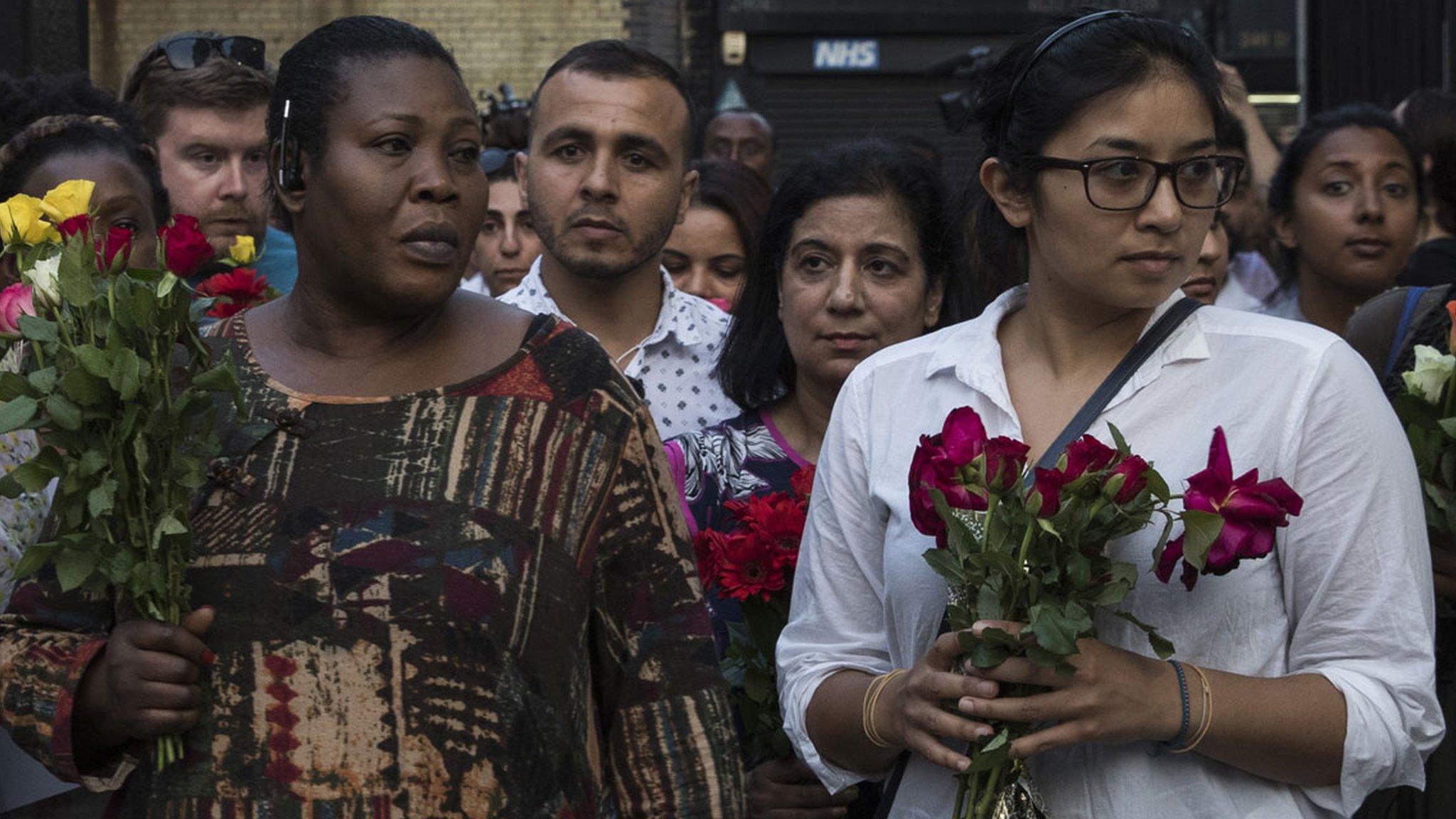 People at the vigil in Finsbury Park