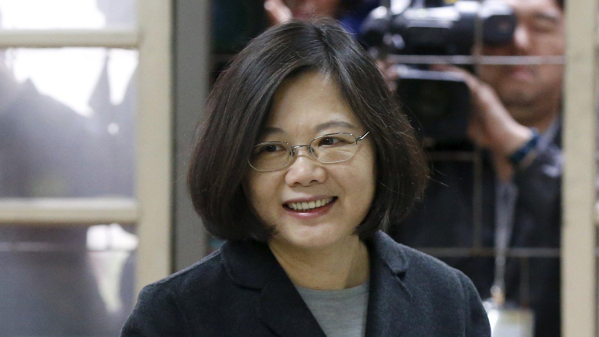 Tsai Ing-wen, casts her ballot at a polling station in Taipei