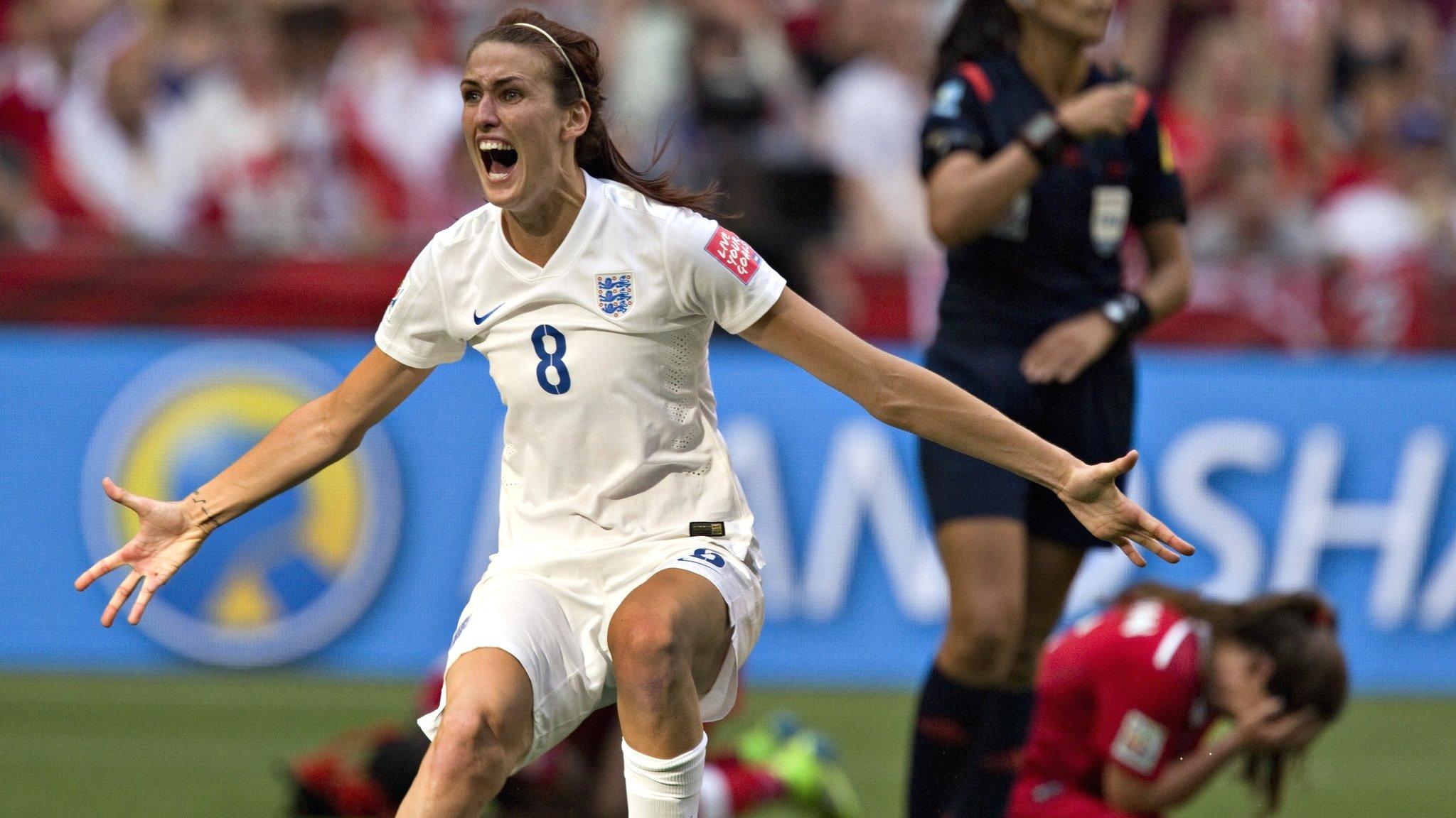 England midfielder Jill Scott celebrates