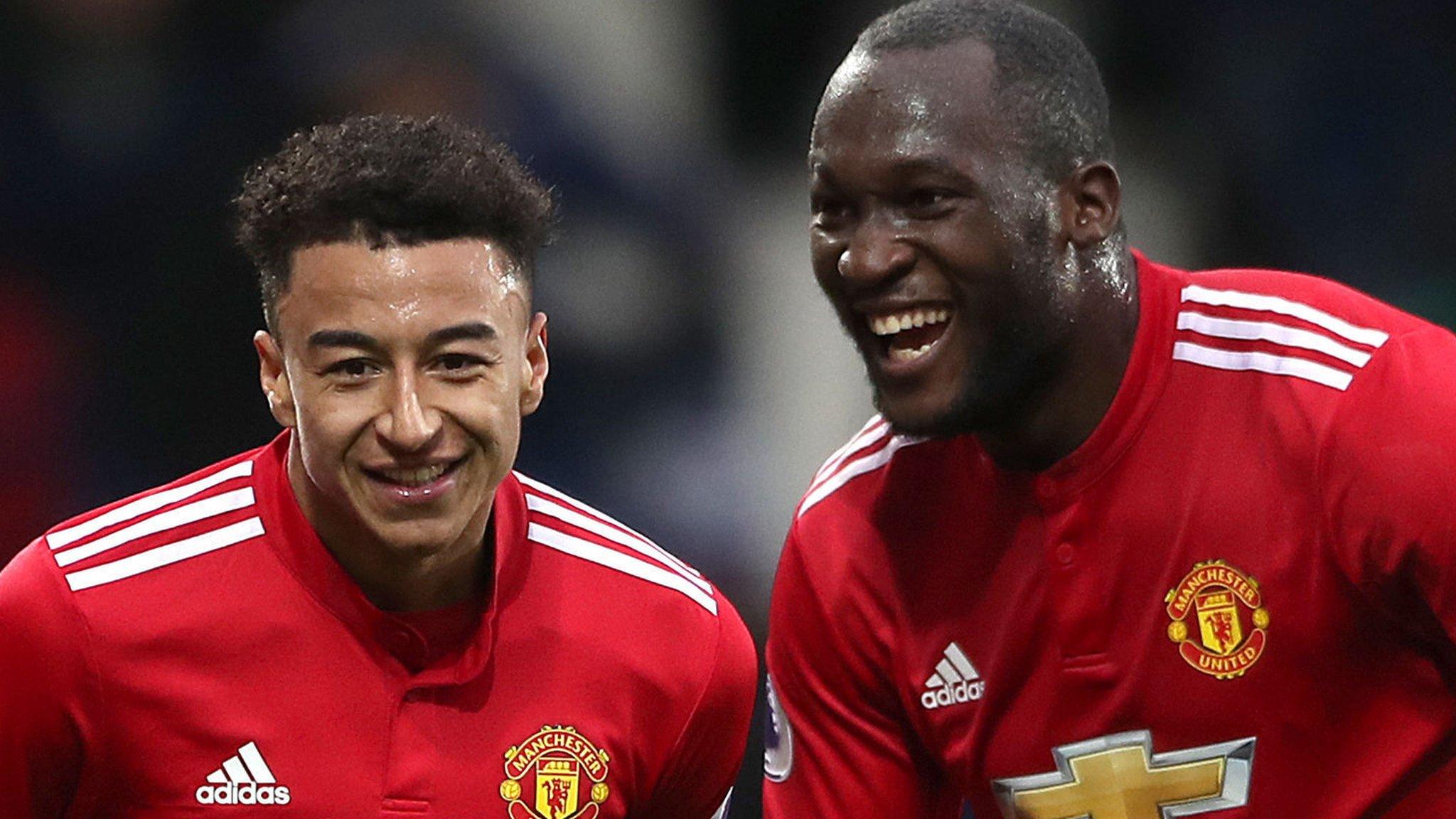 Manchester United's Jesse Lingard and Romelu Lukaku