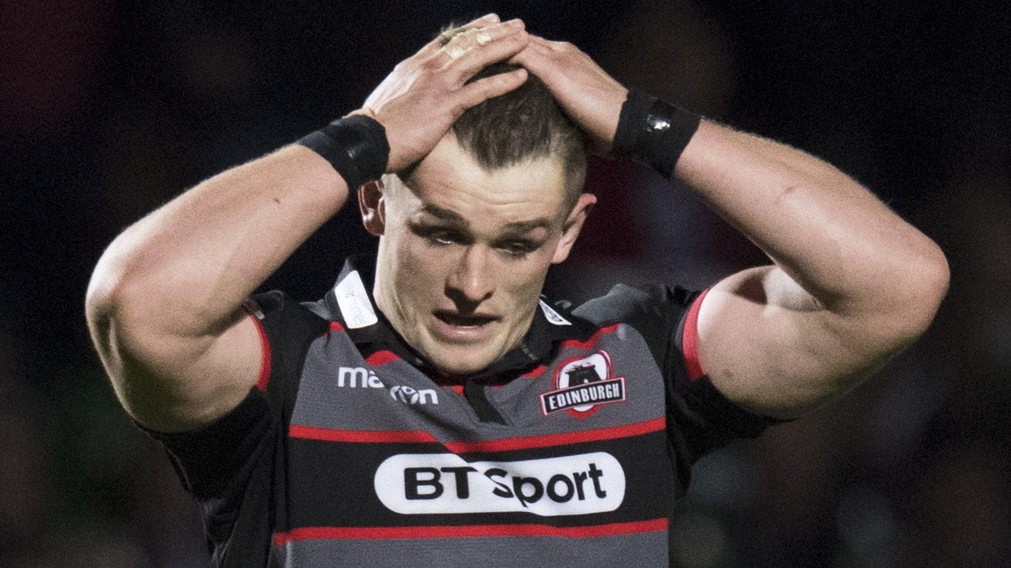 Edinburgh captain Marcus Bradbury shows his disappointment