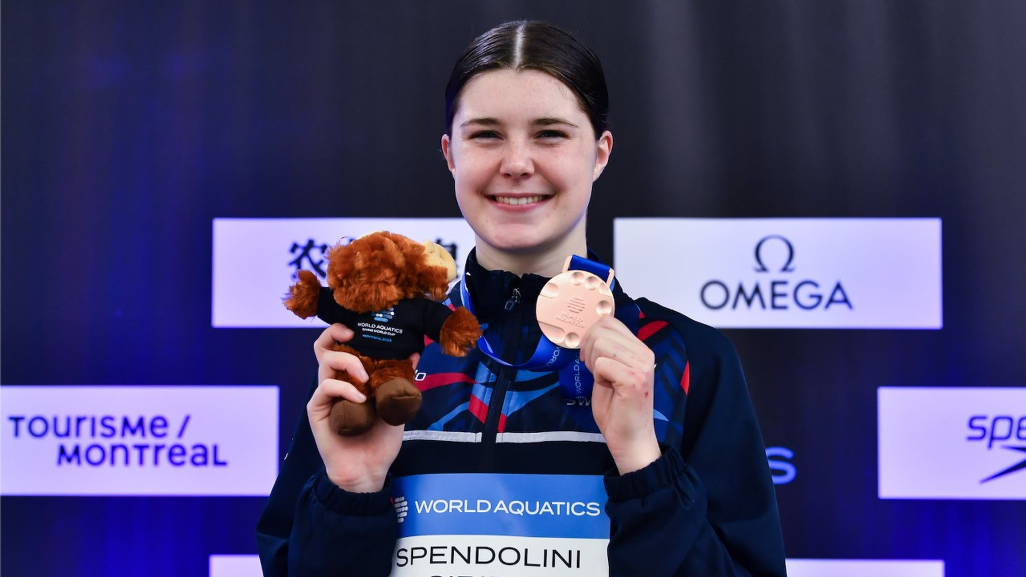 Andrea Spendolini-Sirieix on the podium